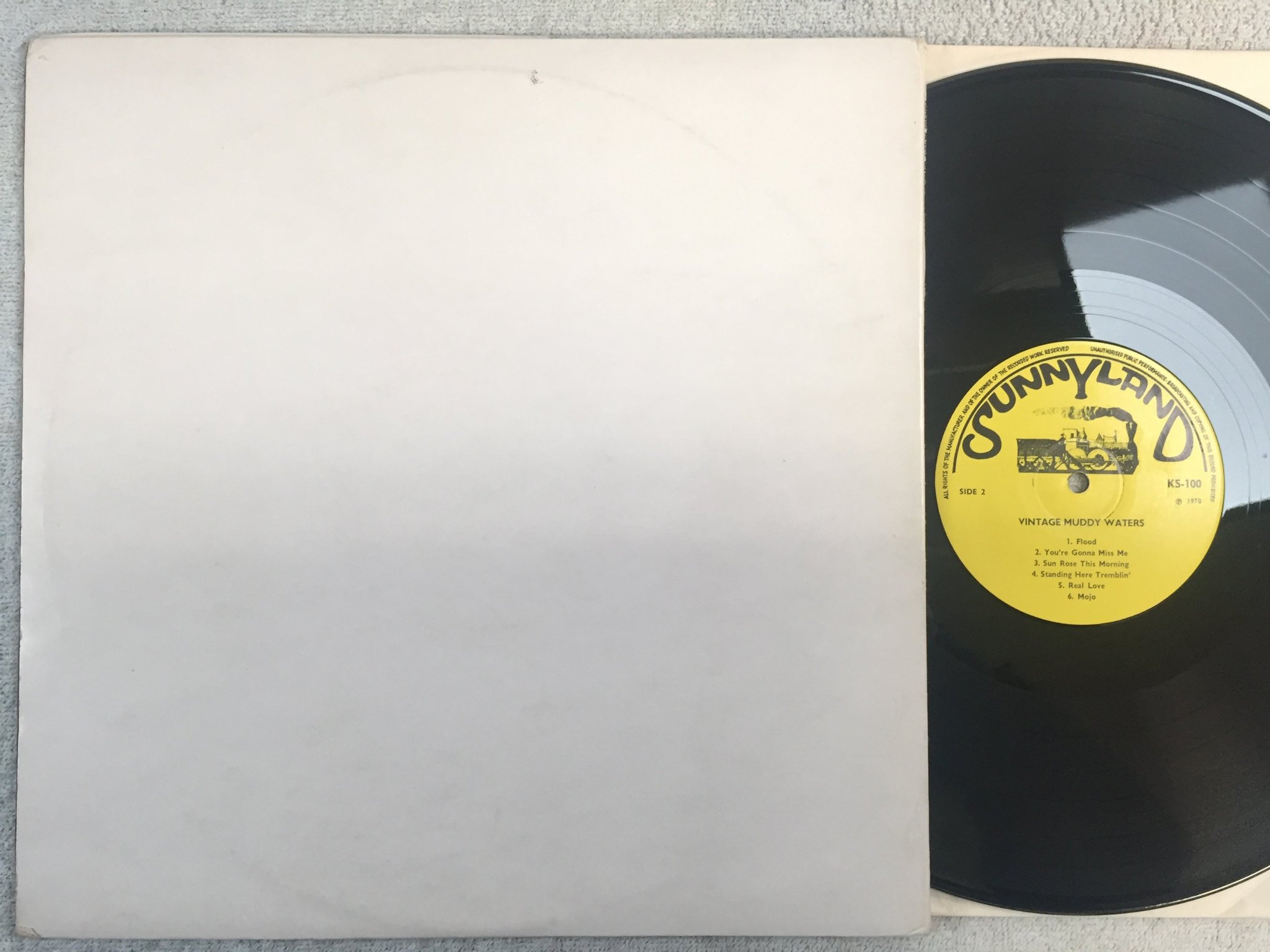 Omslagsbild för skivan MUDDY WATERS vintage LP -70 UK  SUNNYLAND KS-100 CHICAGO BLUES
