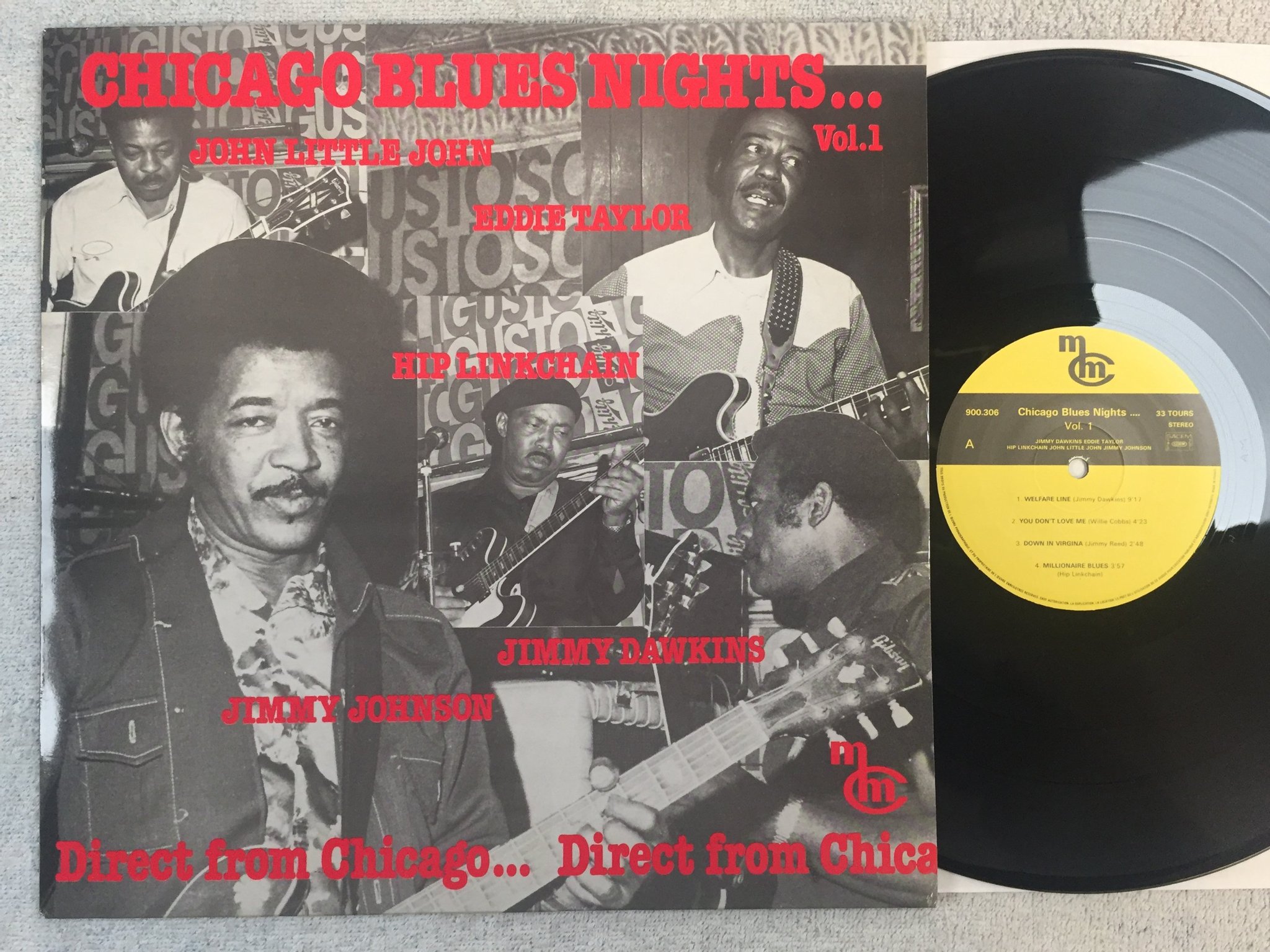 Omslagsbild för skivan V/A Chicago blues nights vol 1 LP -86 Fra MCM 900.306