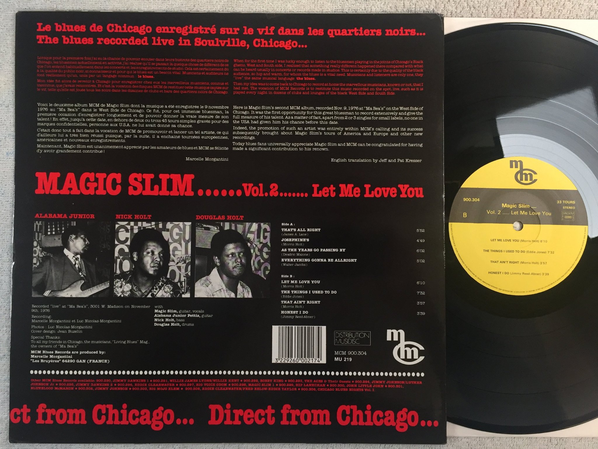 Omslagsbild för skivan MAGIC SLIM let me love you ... vol 2 LP  Fra MCM 900.306