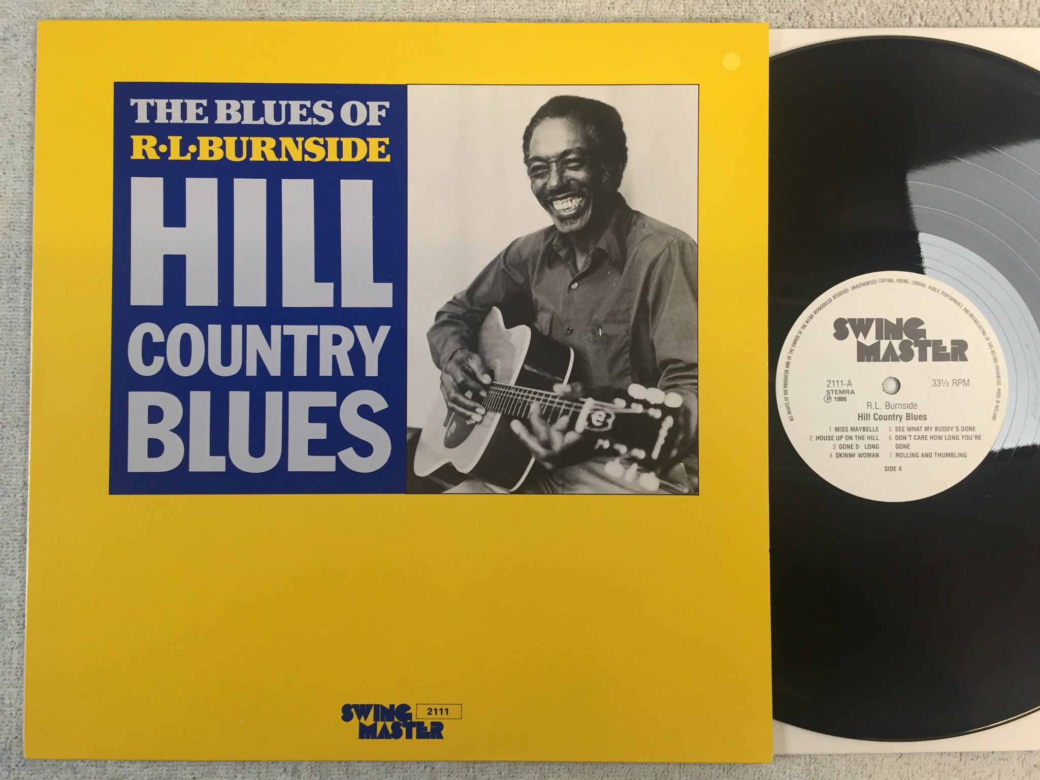 Omslagsbild för skivan R.L. BURNSIDE hill country blues LP -86 Hol SWINGMASTER 2111 MEGA RARE!!