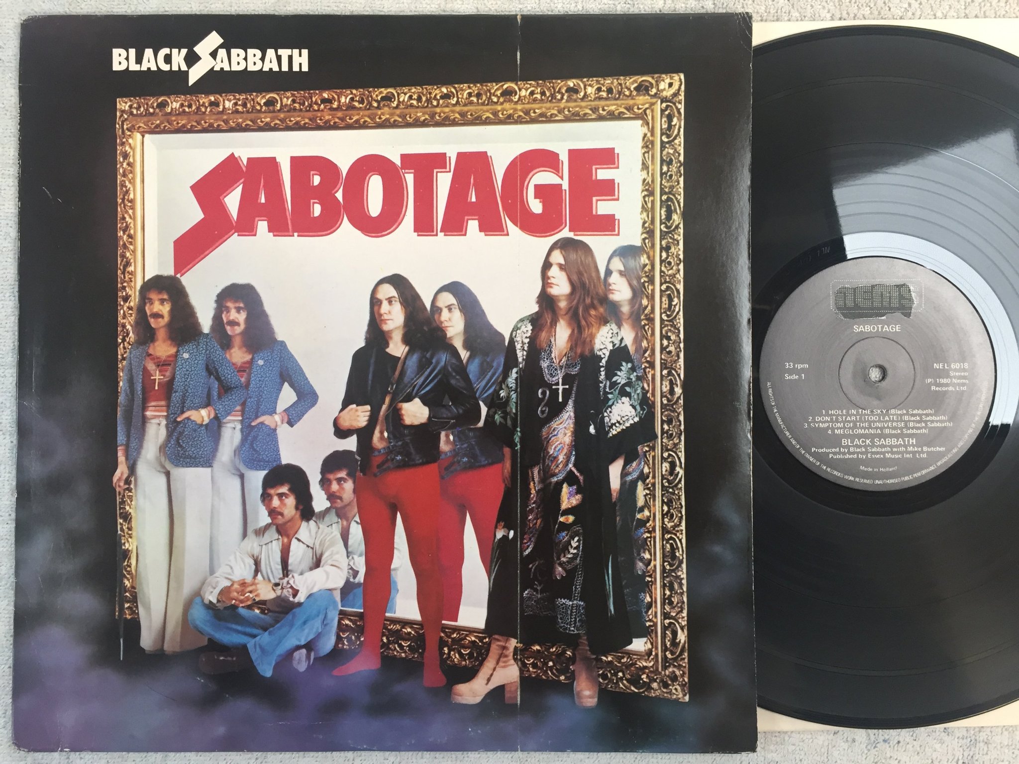 Omslagsbild för skivan BLACK SABBATH sabotage LP -80 Hol NEMS NEL 6018
