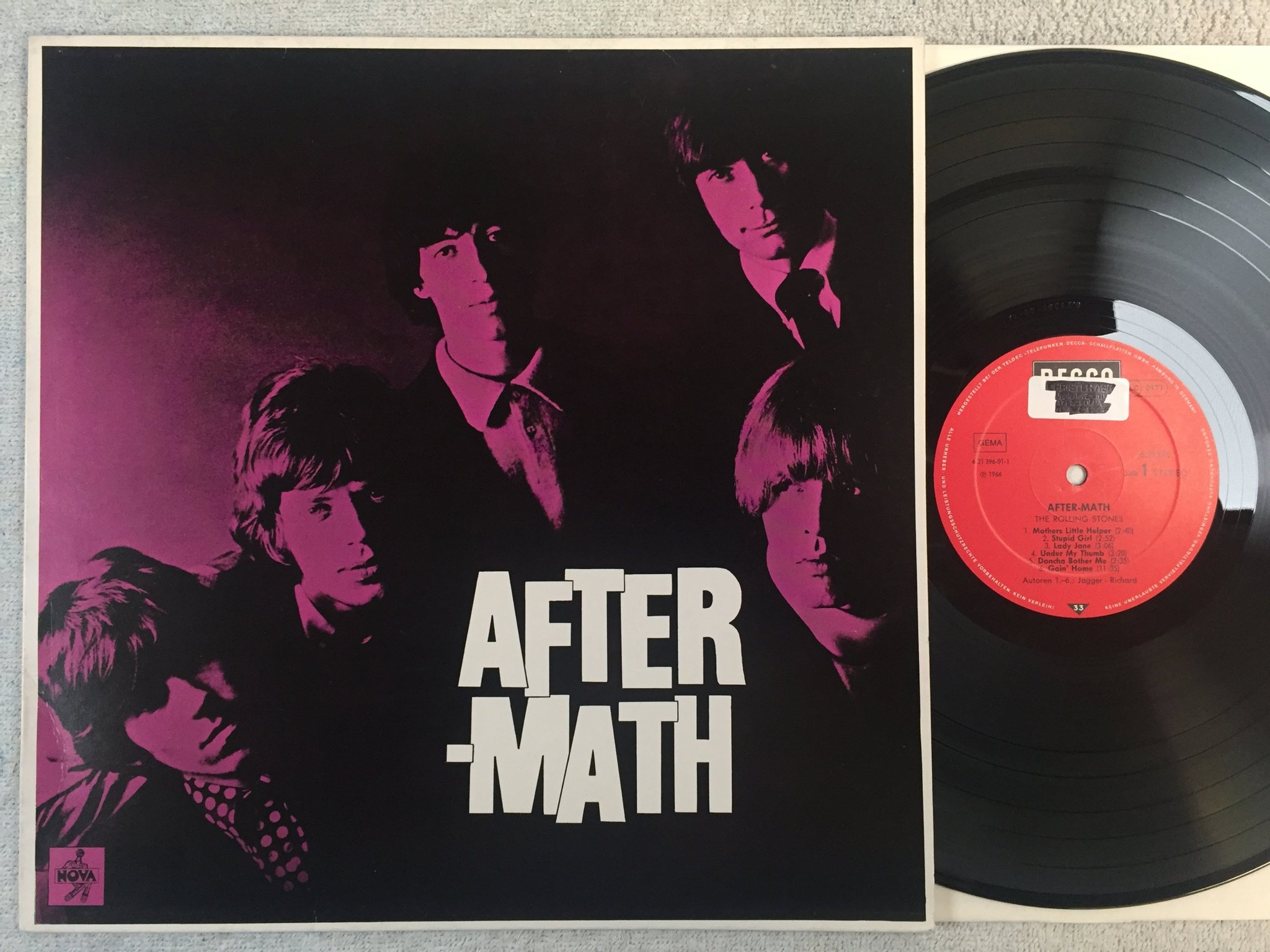 Omslagsbild för skivan THE ROLLING STONES aftermath LP re Ger DECCA 621396