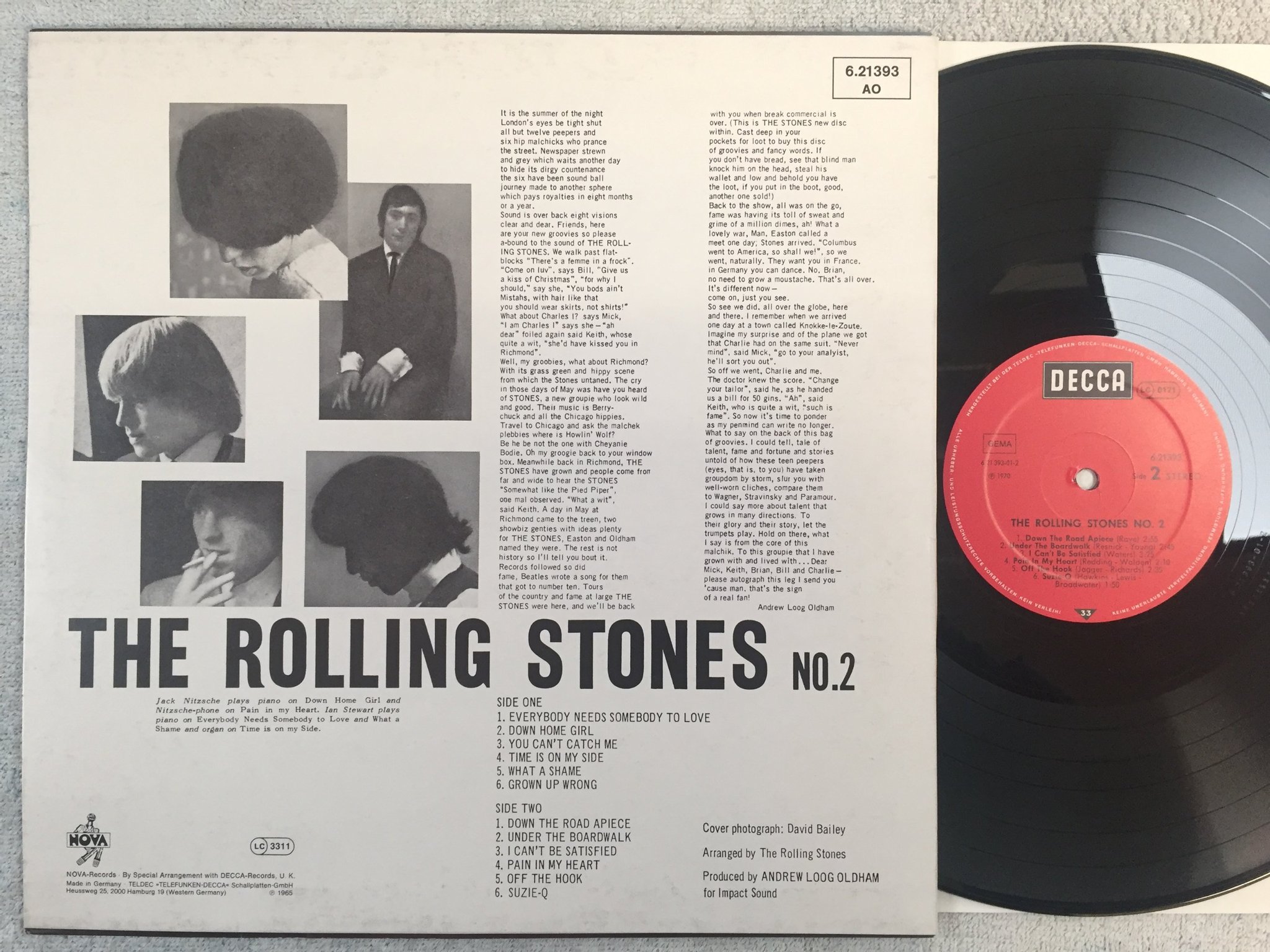 Omslagsbild för skivan THE ROLLING STONES no 2  LP re Ger DECCA 621393