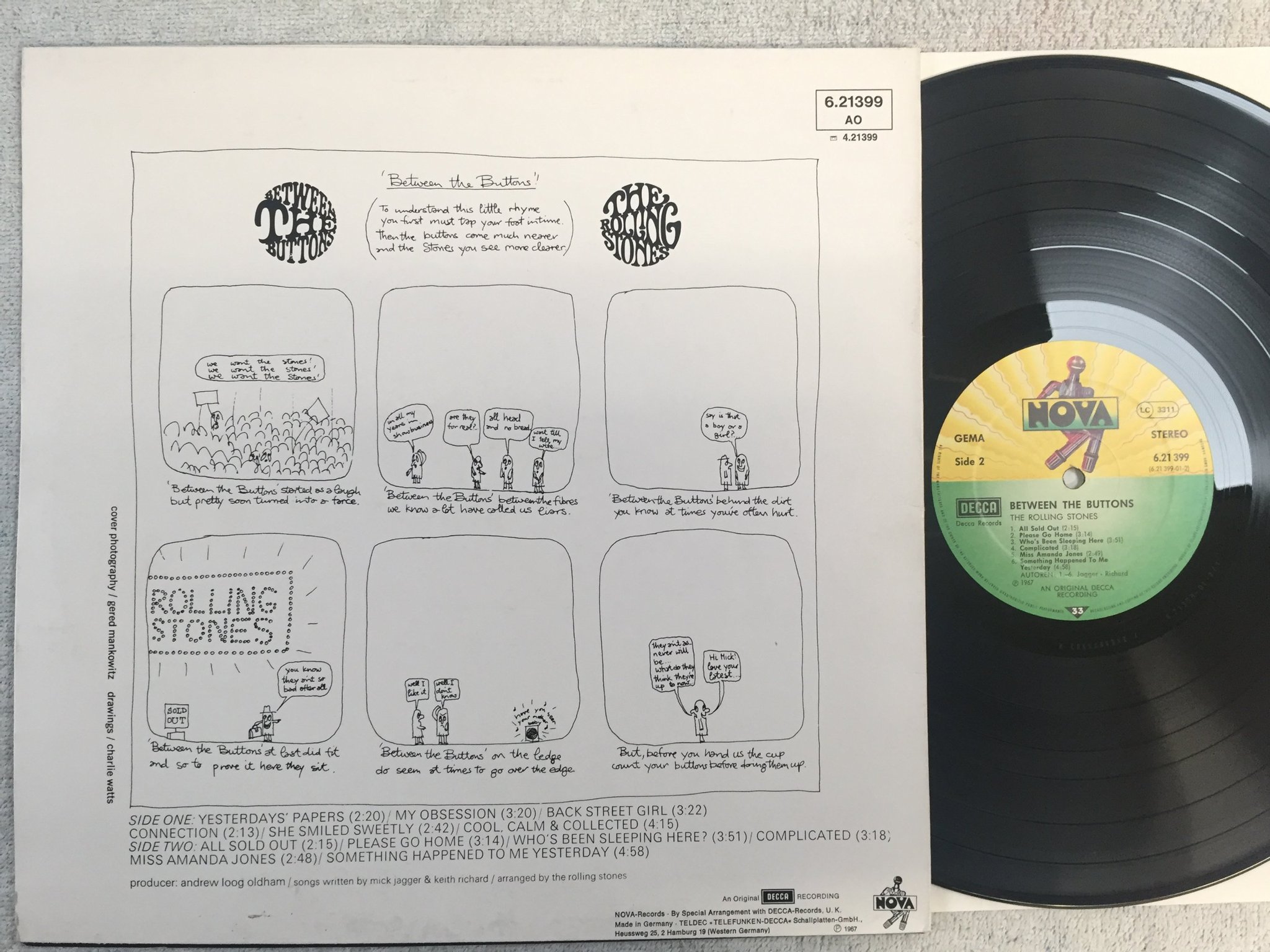 Omslagsbild för skivan THE ROLLING STONES between the buttons LP re Ger NOVA 621399