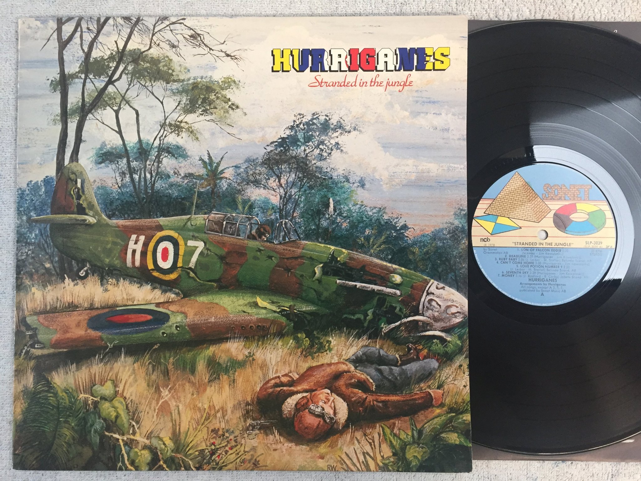 Omslagsbild för skivan HURRIGANES stranded in the jungle LP -78 ncb SONET SLP 3039