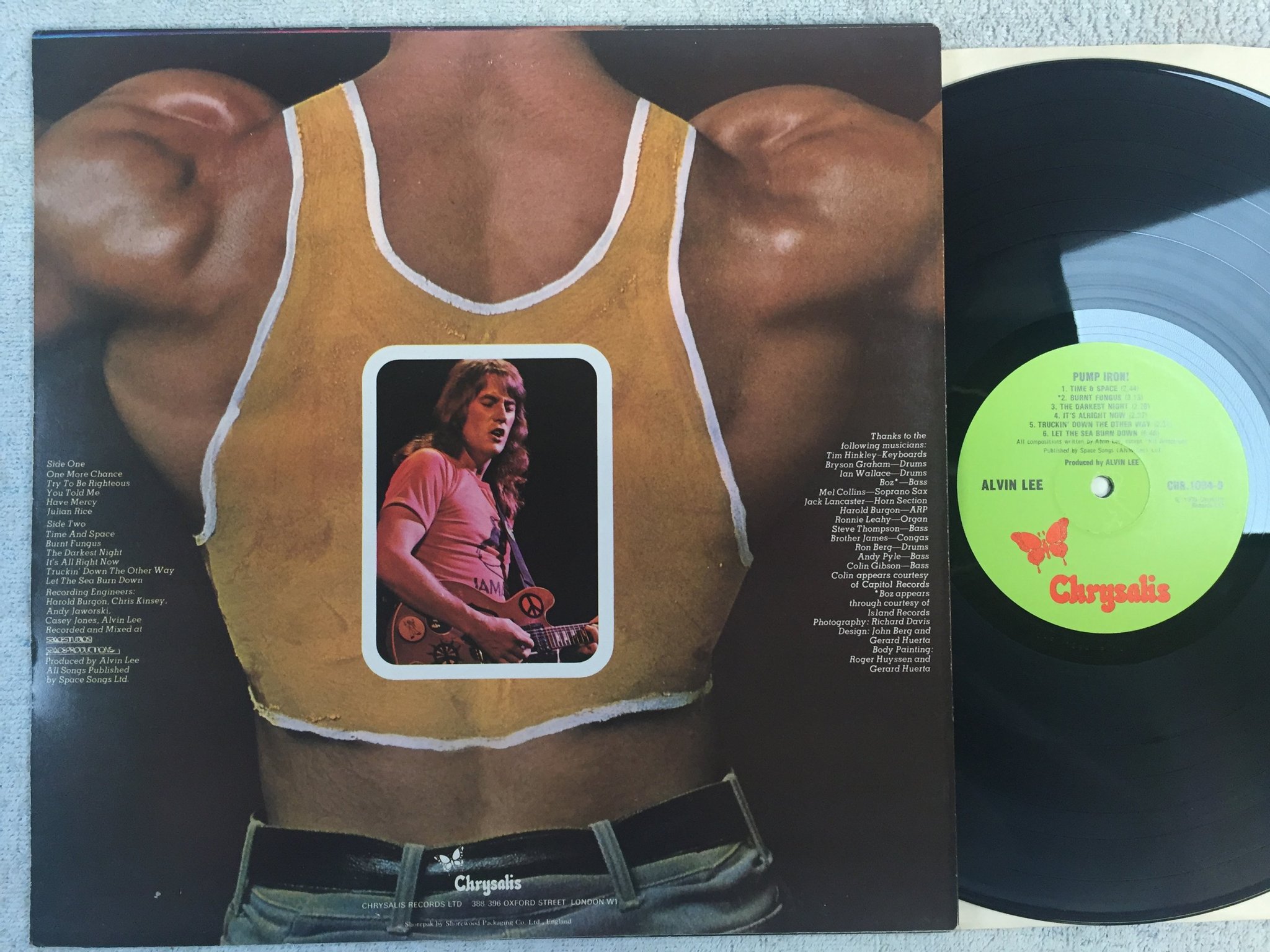 Omslagsbild för skivan ALVIN LEE pump iron! LP -75 UK CHRYSALIS CHR 1094