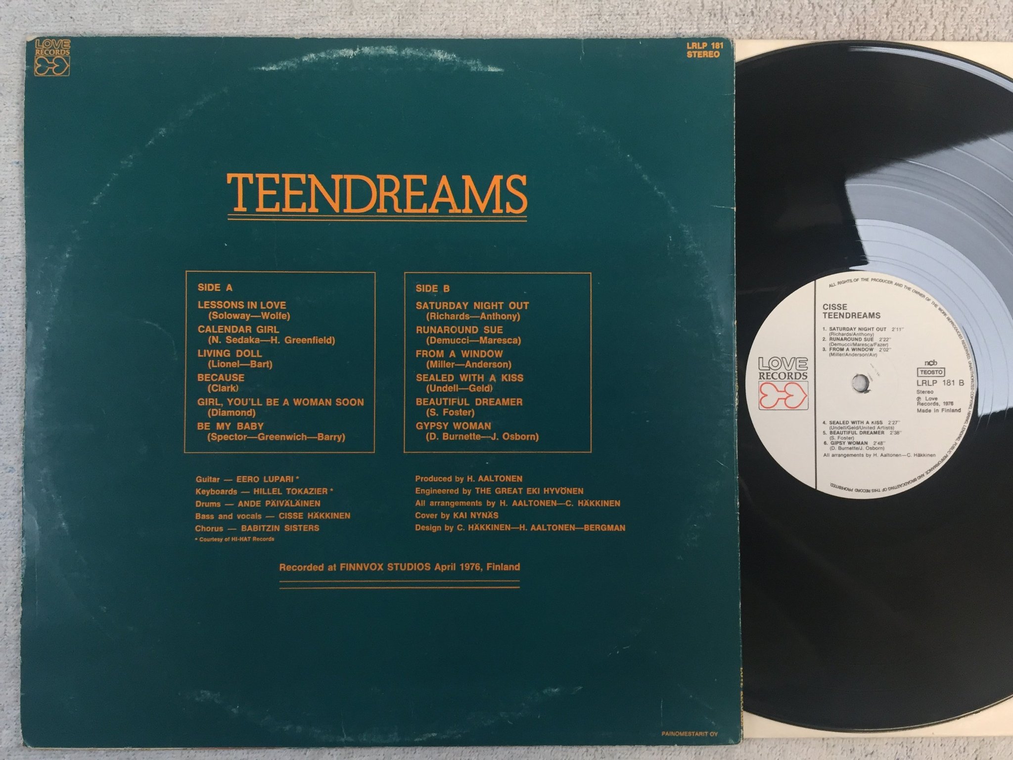 Omslagsbild för skivan CISSE teendreams LP -76 Finland LOVE LRLP 181 