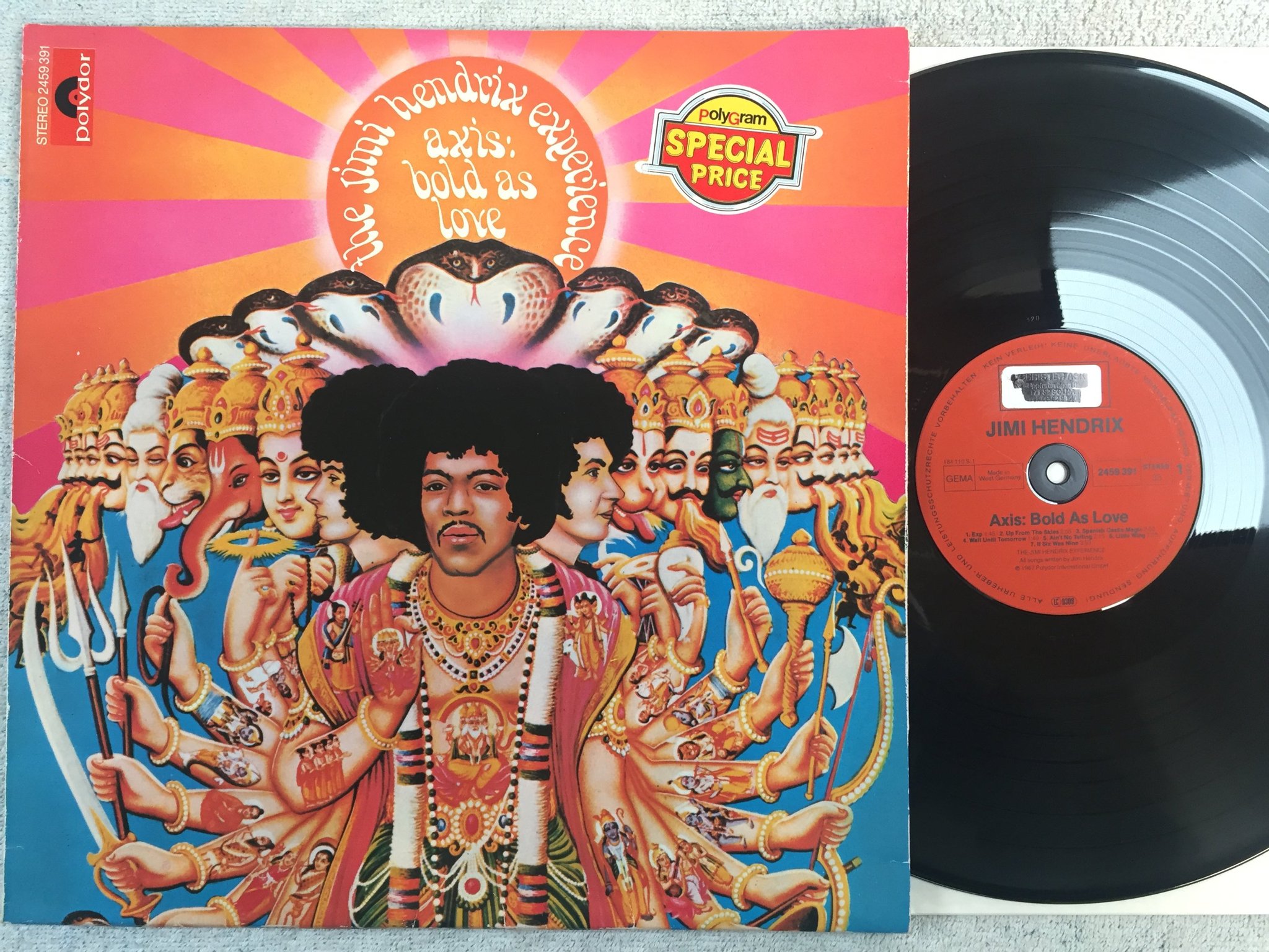 Omslagsbild för skivan JIMI HENDRIX axis: bold as love LP re Ger POLYDOR 2459391