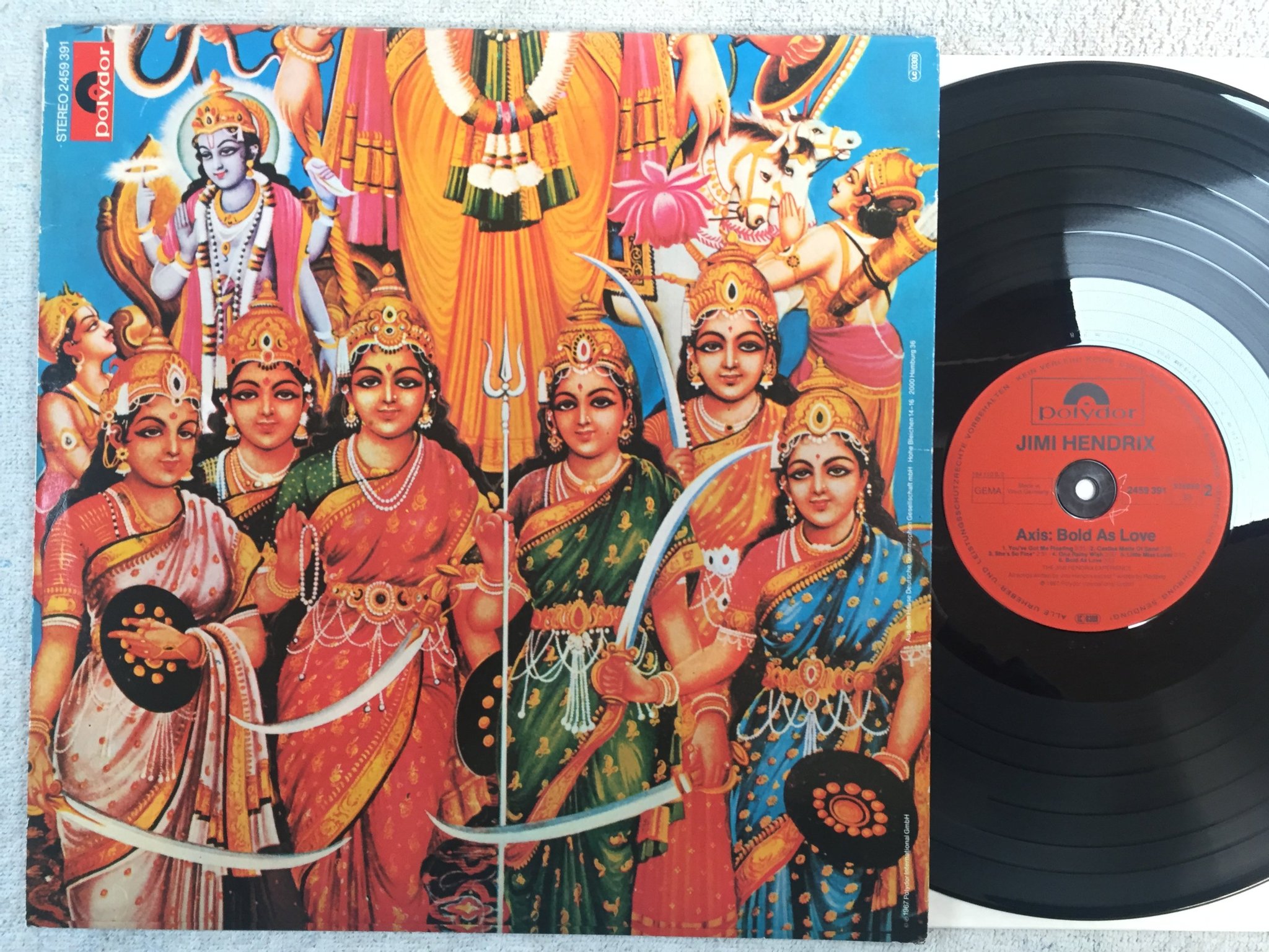 Omslagsbild för skivan JIMI HENDRIX axis: bold as love LP re Ger POLYDOR 2459391