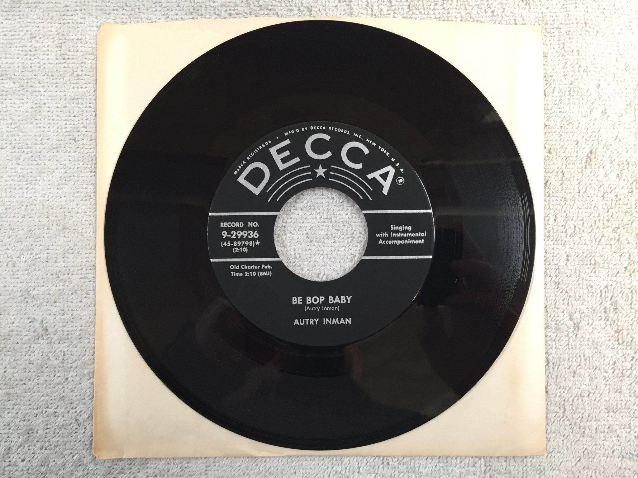 Omslagsbild för skivan AUTRY INMAN It Would Be A Doggone Lie 7"single re/75 US DECCA 9-29936 rockabilly