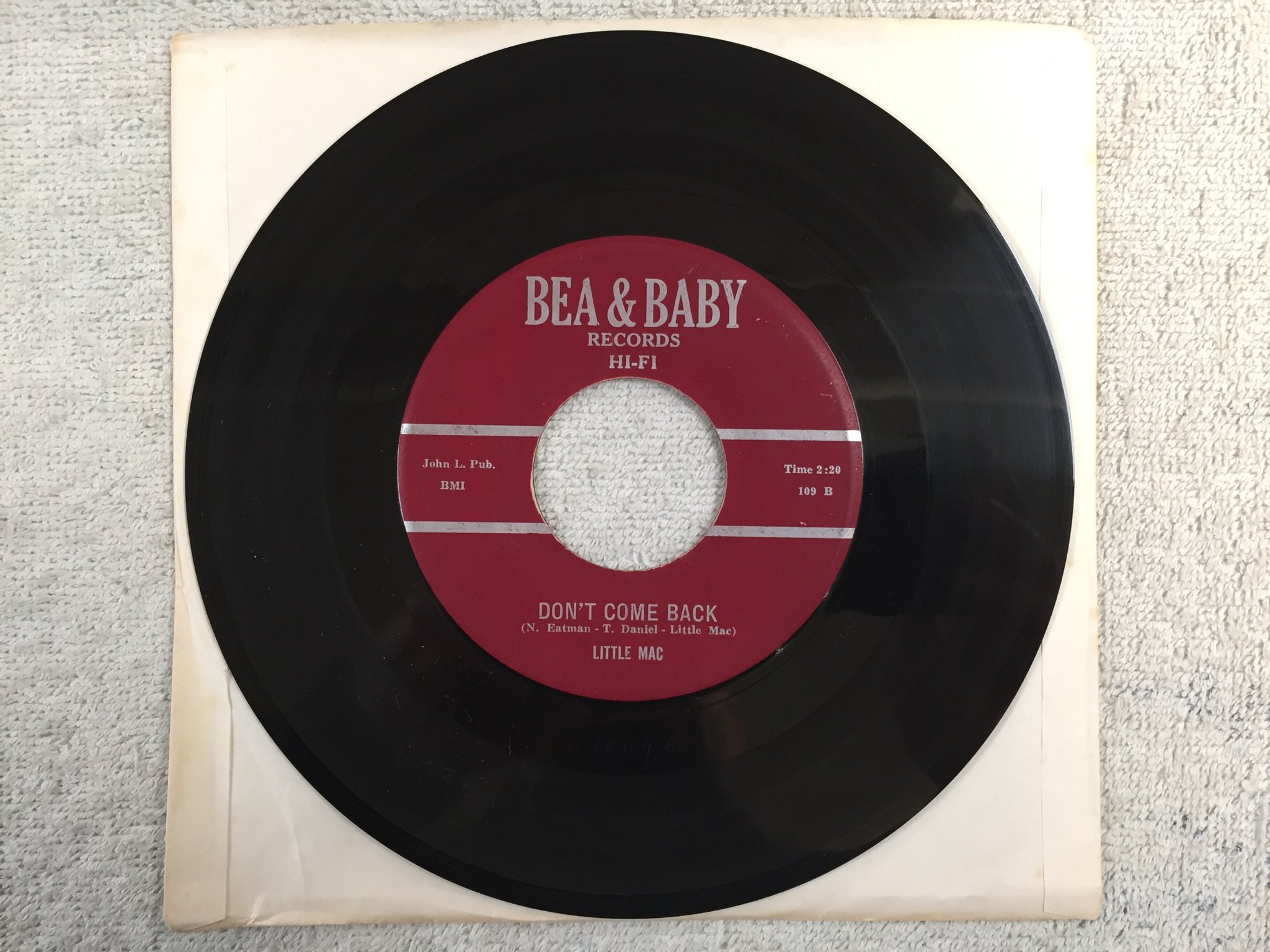Omslagsbild för skivan LITTLE MAC times are getting tougher 7"single -60 US BEA & NANY 109 blues RARE!!