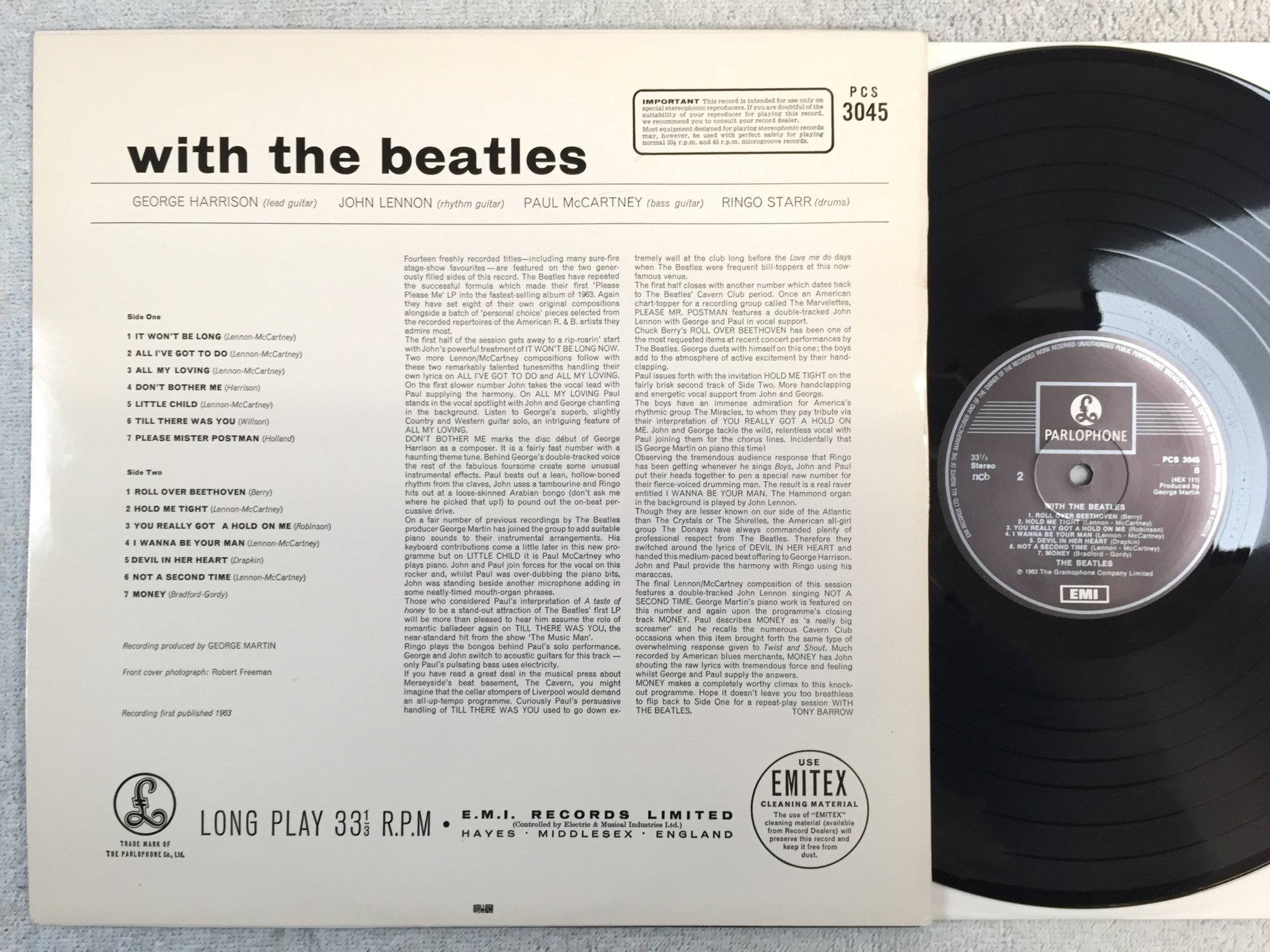 Omslagsbild för skivan THE BEATLES with the Beatles LP re NCB PARLOPHONE PCS 3045