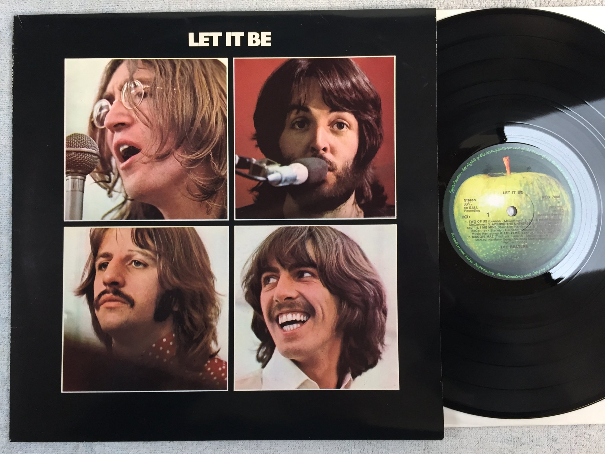 Omslagsbild för skivan THE BEATLES let it be LP re NCB APPLE PCS 7096