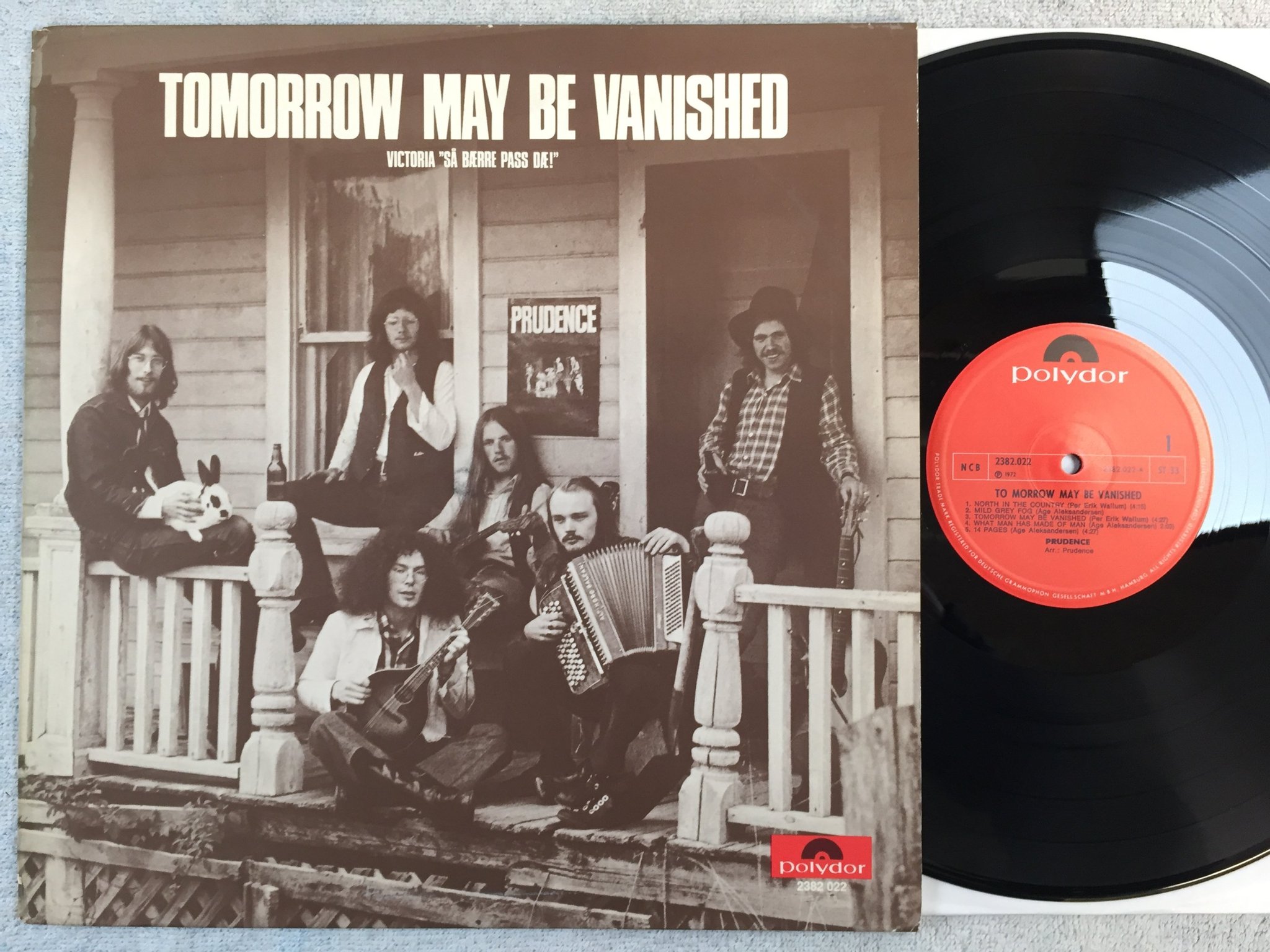 Omslagsbild för skivan PRUDENCE tomorrow may be vanished LP -72 Norway POLYDOR 2382 022 rare folk  