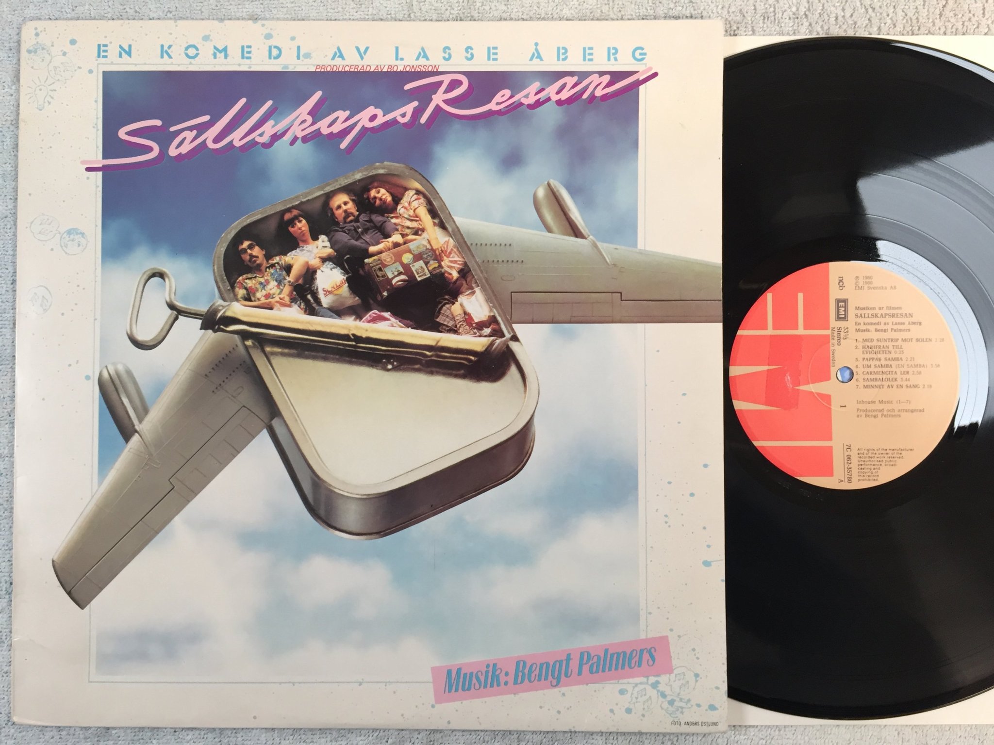 Omslagsbild för skivan SÄLLSKAPSRESAN LP -80 Swe EMI 7C 062-35780 kult platta ! ! ! 