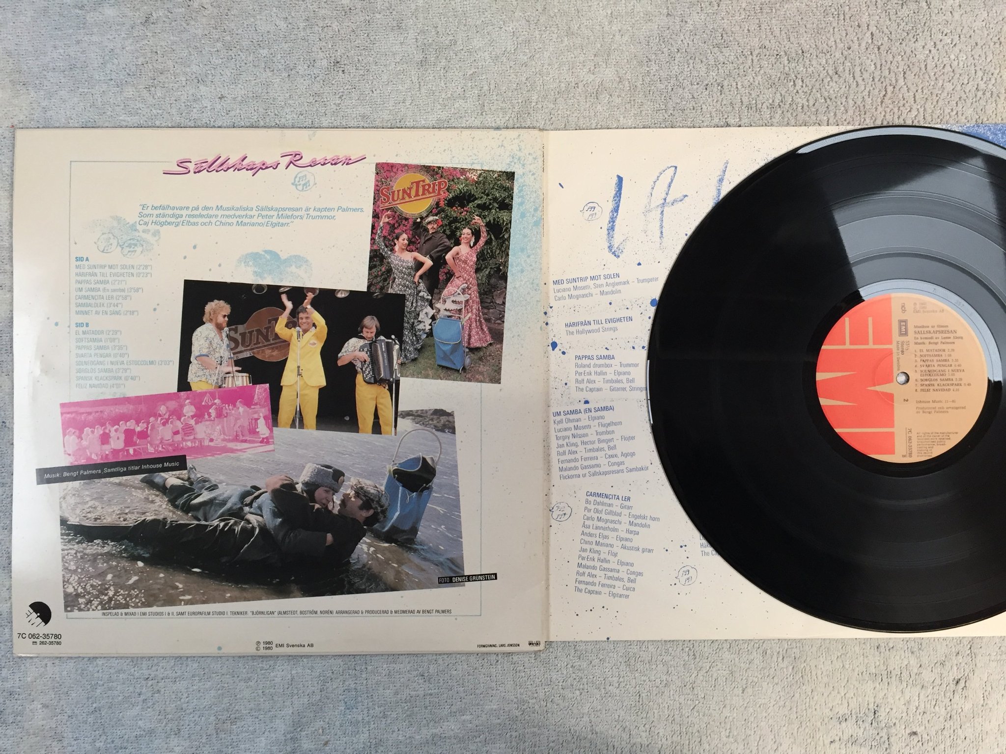 Omslagsbild för skivan SÄLLSKAPSRESAN LP -80 Swe EMI 7C 062-35780 kult platta ! ! ! 
