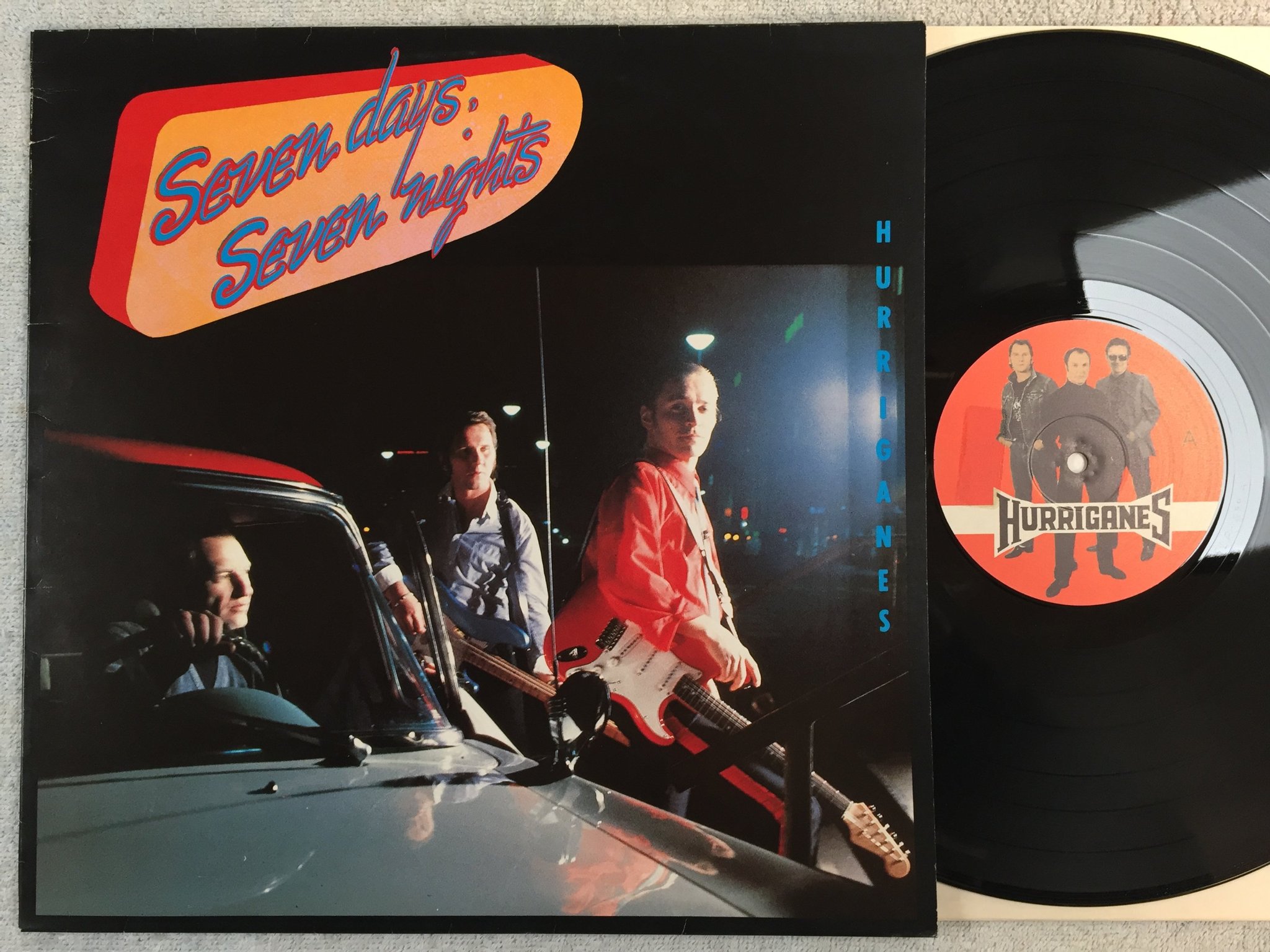 Omslagsbild för skivan  HURRIGANES Seven Days, Seven Nights LP -83 Finland SCANDIA SLP 699 