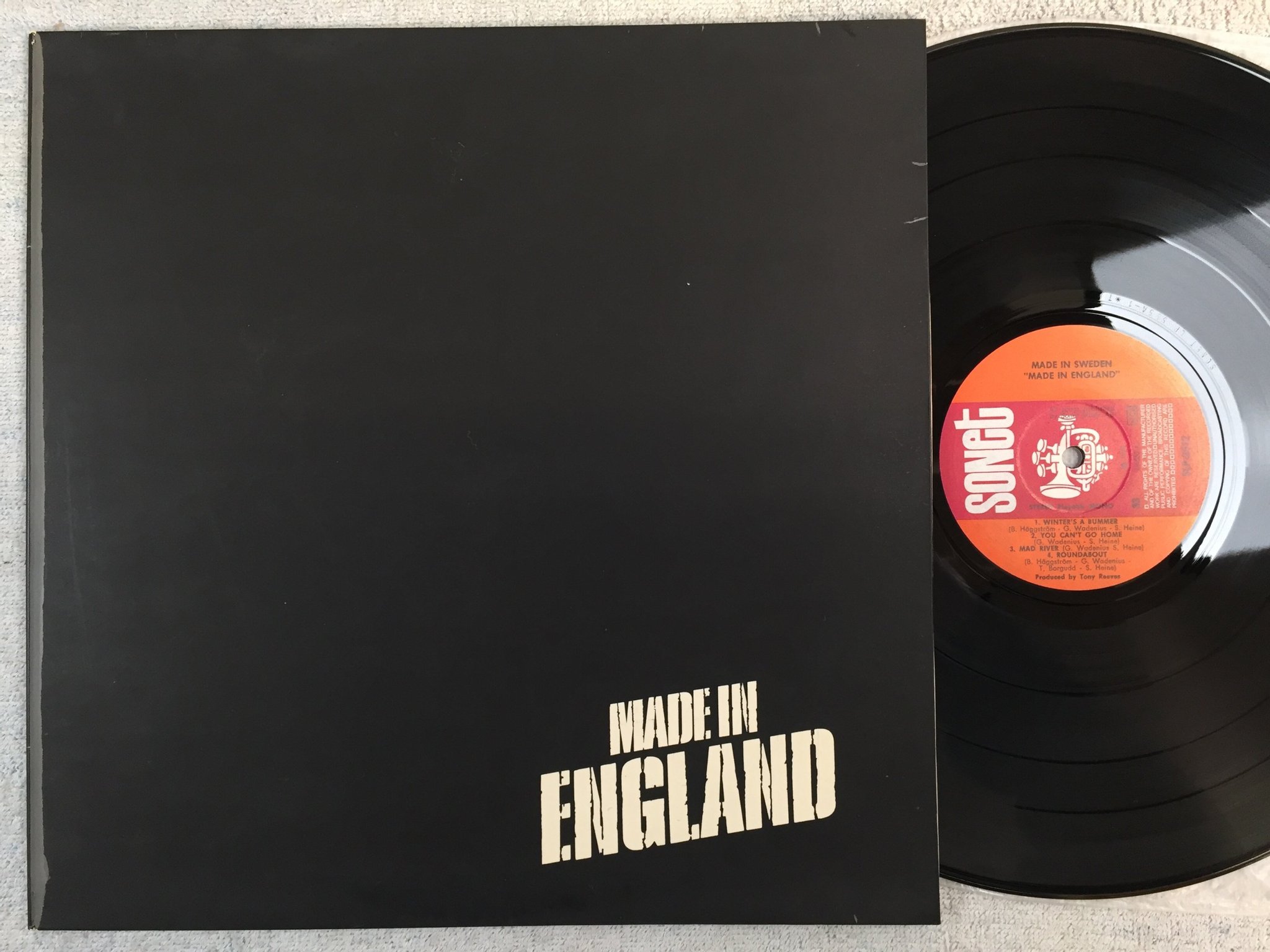 Omslagsbild för skivan MADE IN SWEDEN made in England LP -70 Swe SONET SLP 2512 