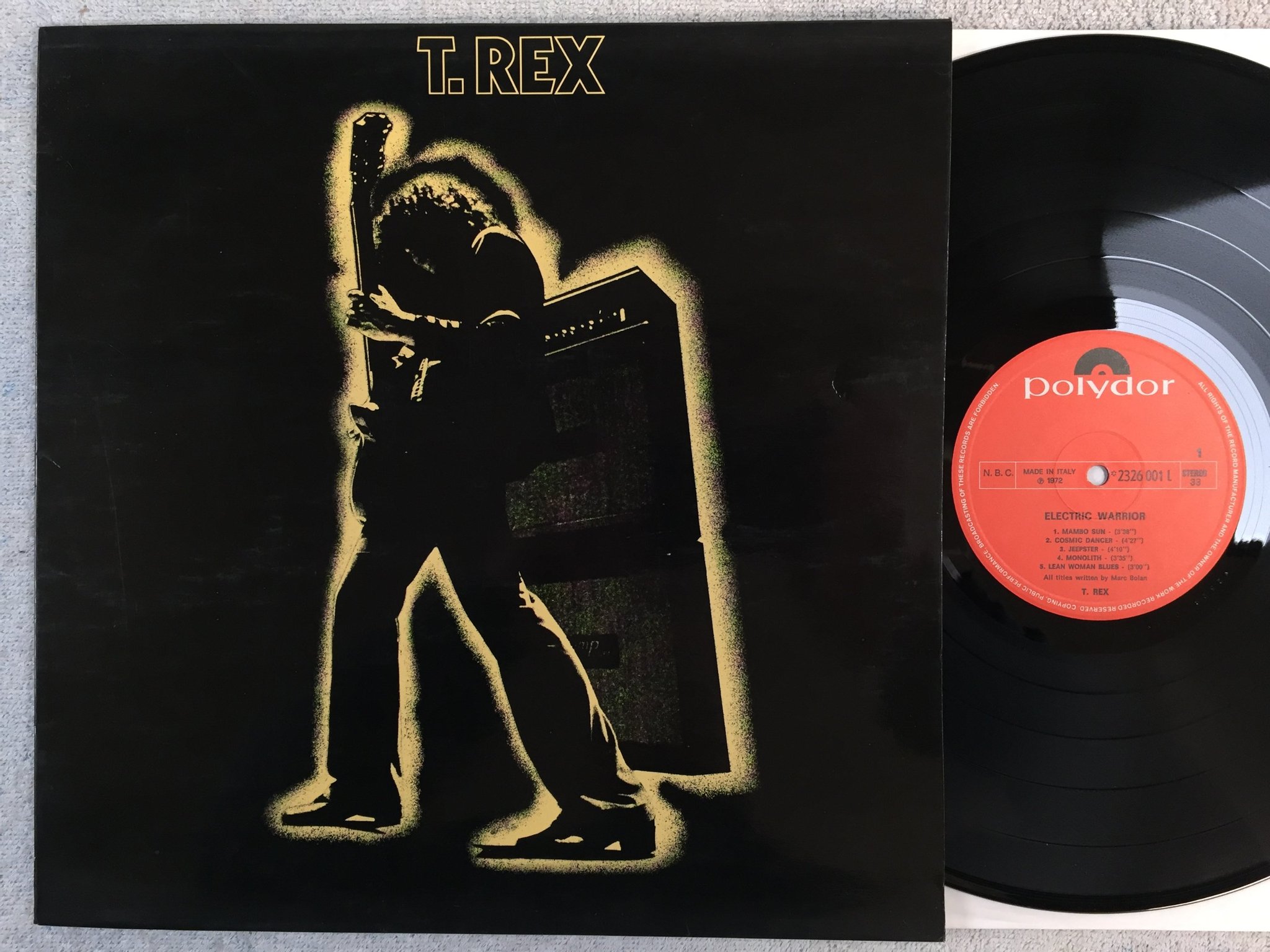 Omslagsbild för skivan T REX electric warrior LP -72 Ita POLYDOR 2326001 L