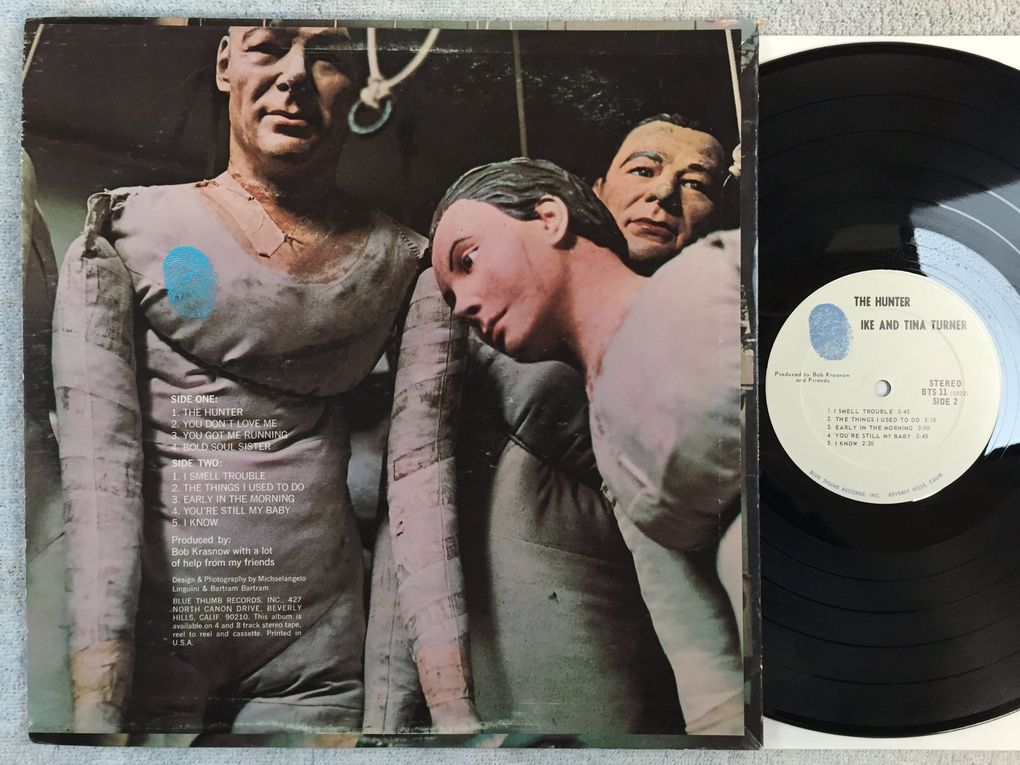 Omslagsbild för skivan IKE AND TINA TURNER the hunter LP US BLUE THUMB BTS-11