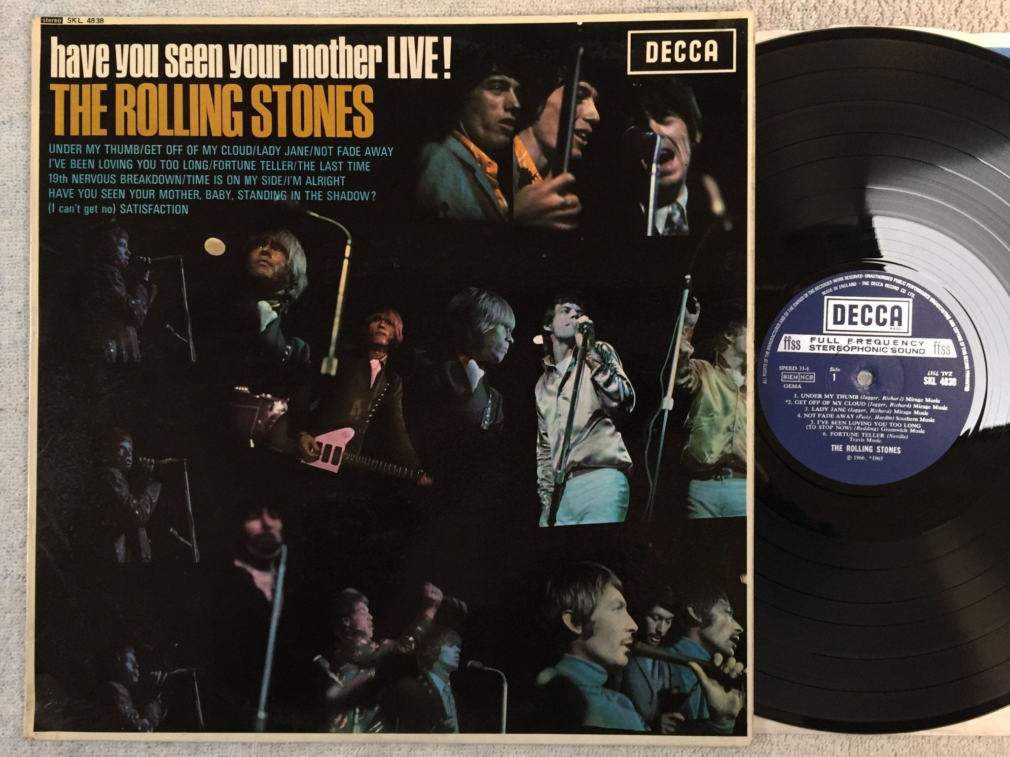 Omslagsbild för skivan THE ROLLING STONES Have You Seen Your Mother Live! LP -66/72 UK DECCA SKL 4838