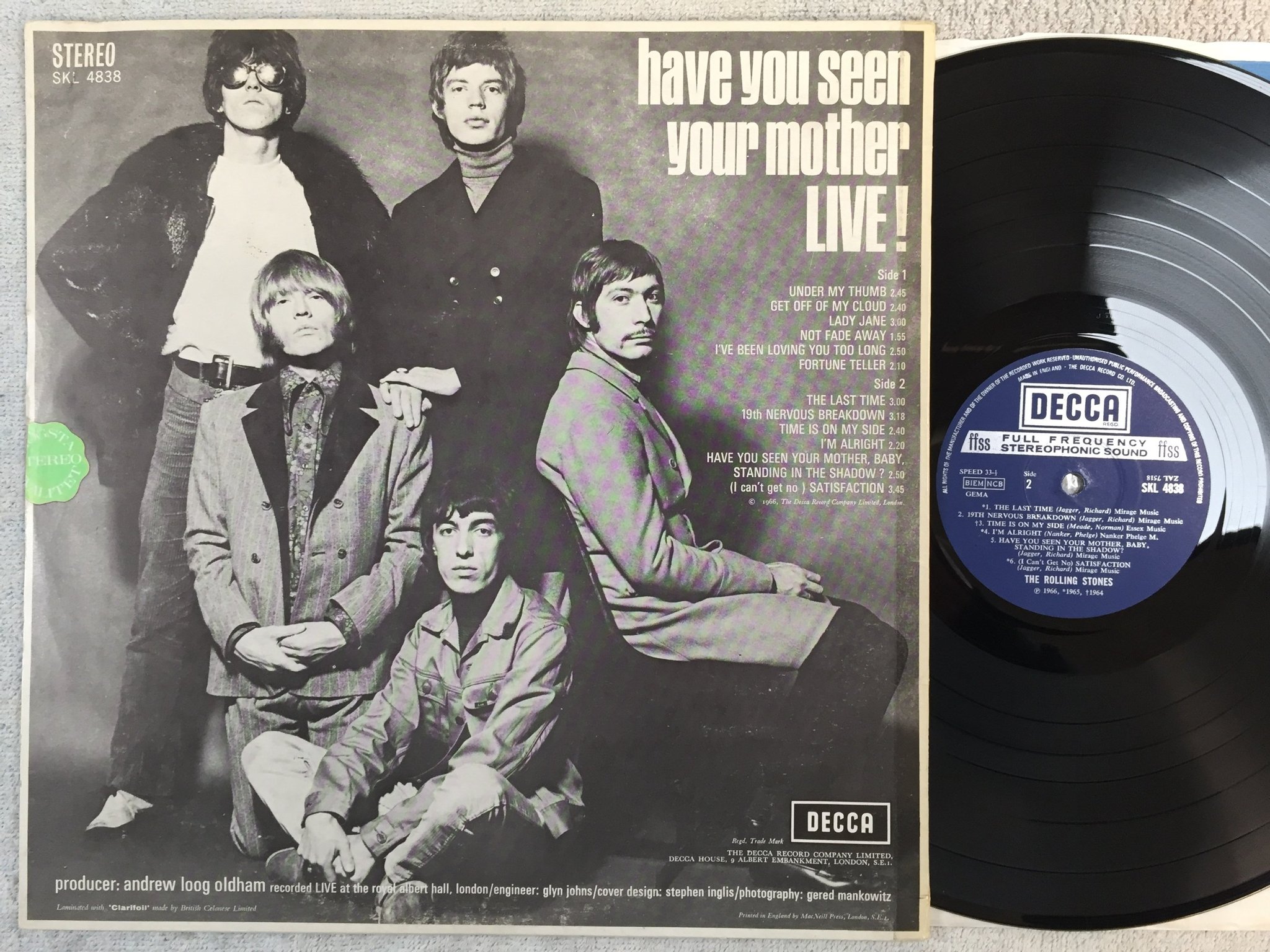 Omslagsbild för skivan THE ROLLING STONES Have You Seen Your Mother Live! LP -66/72 UK DECCA SKL 4838