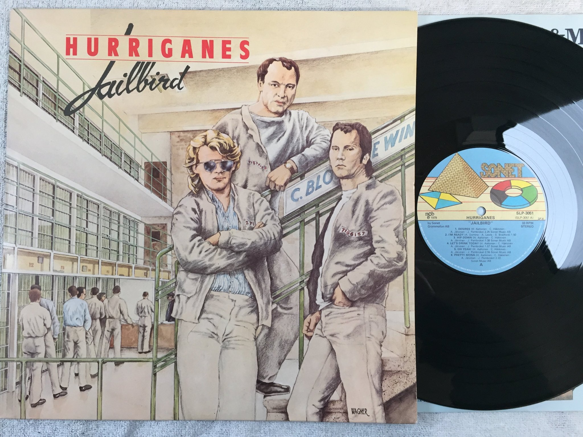 Omslagsbild för skivan HURRIGANES jailbirds LP -79 Swe SONET SLP 3051