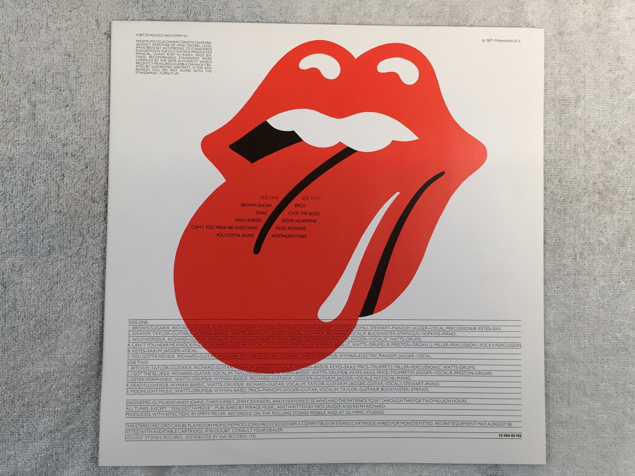 Omslagsbild för skivan THE ROLLING STONES sticky fingers LP Ger ANDY WARHOL cover art TOP CONDITION!