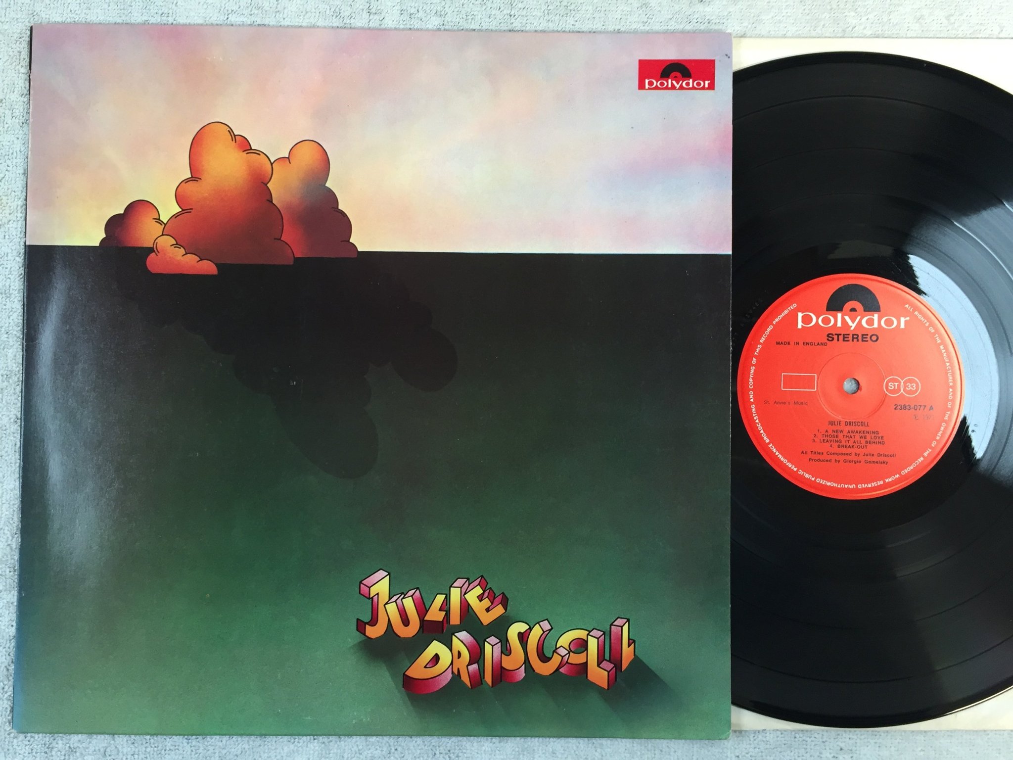 Omslagsbild för skivan JULIE DRISCOLL s/t LP -71 UK POLYDOR 2383-077 rare!