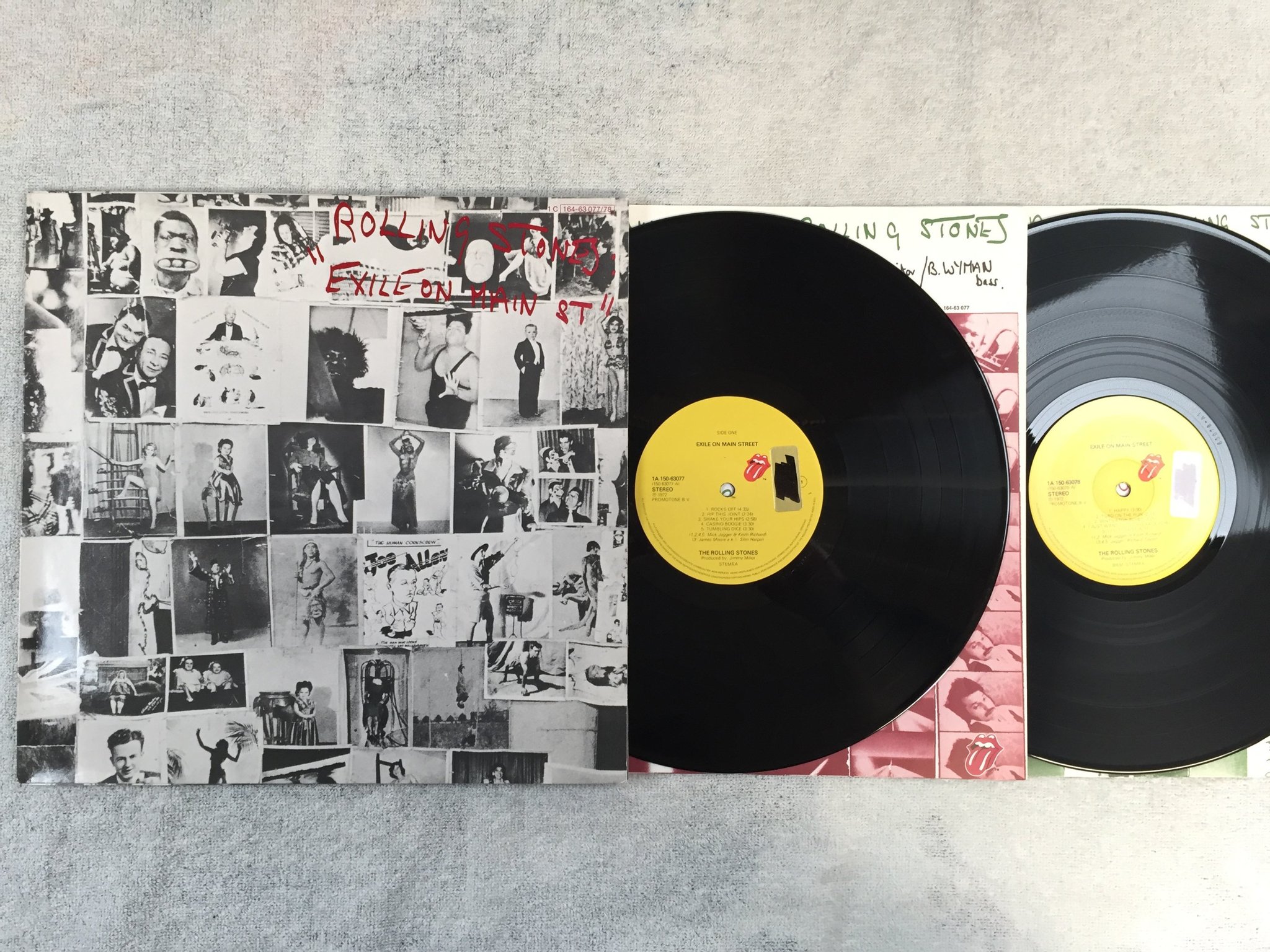 Omslagsbild för skivan THE ROLLING STONES exile on main street 2xLP re Hol 150-63077