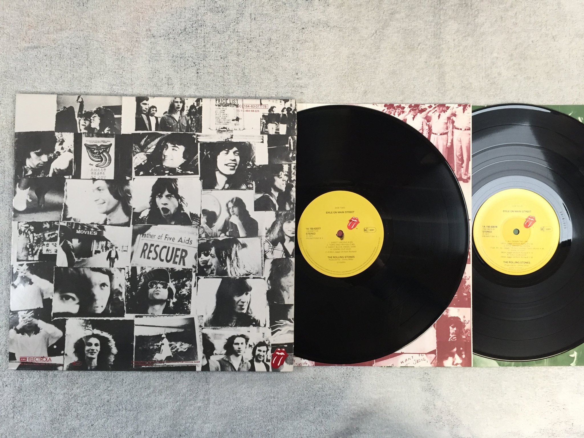 Omslagsbild för skivan THE ROLLING STONES exile on main street 2xLP re Hol 150-63077
