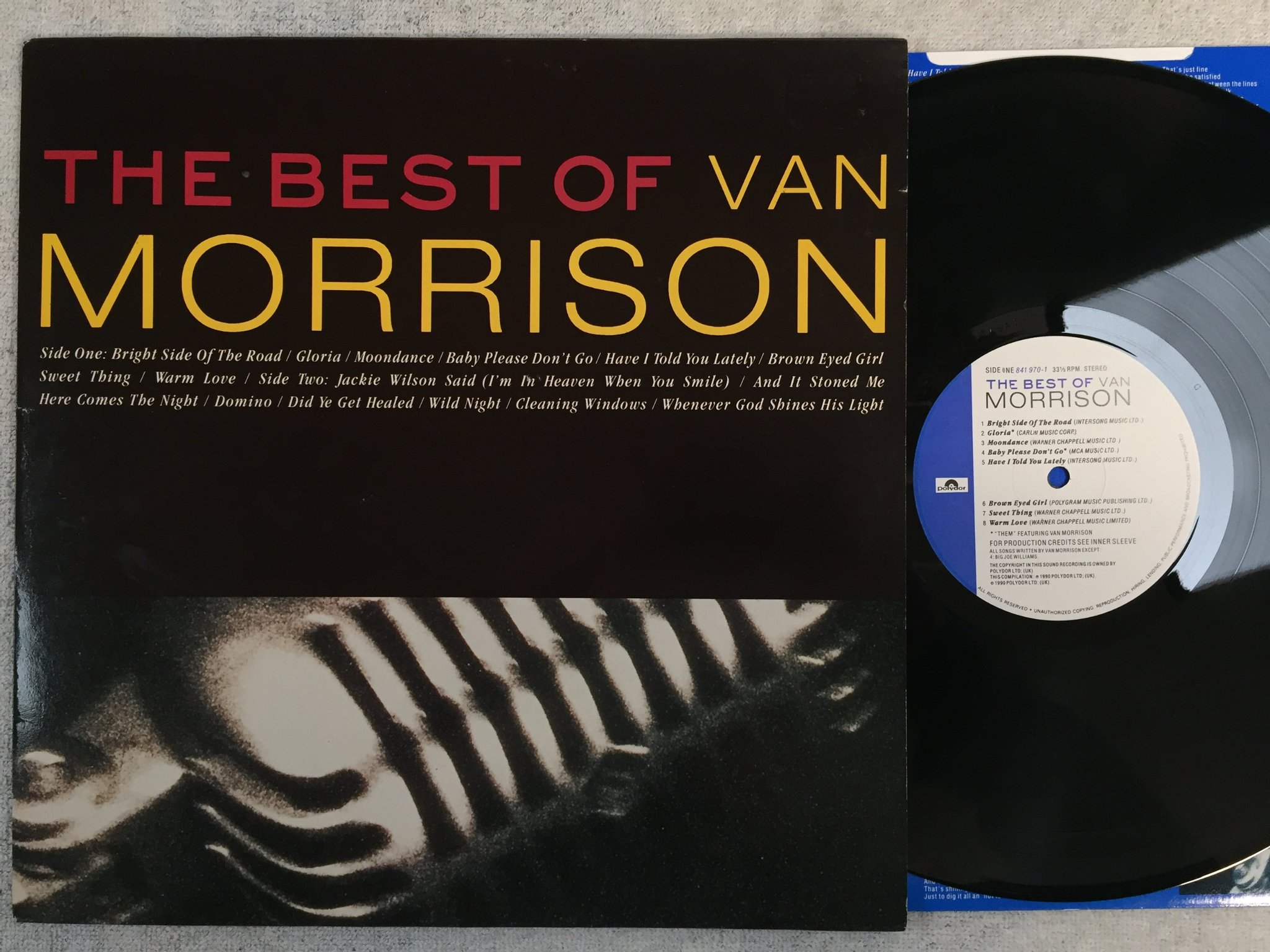 Omslagsbild för skivan VAN MORRISON the best of LP -90 UK POLYDOR 841 970-1
