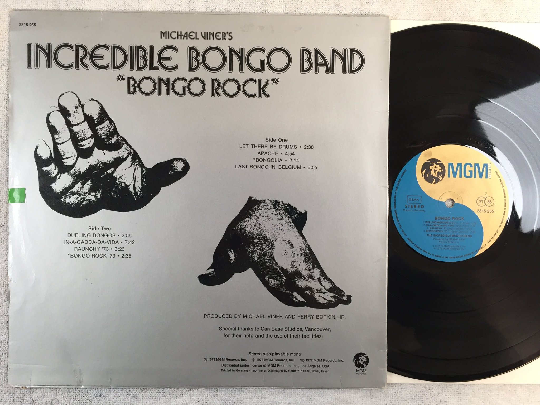 Omslagsbild för skivan THE INCREDIBLE BONGO BAND bongo rock LP  The ultimate break beat of all time