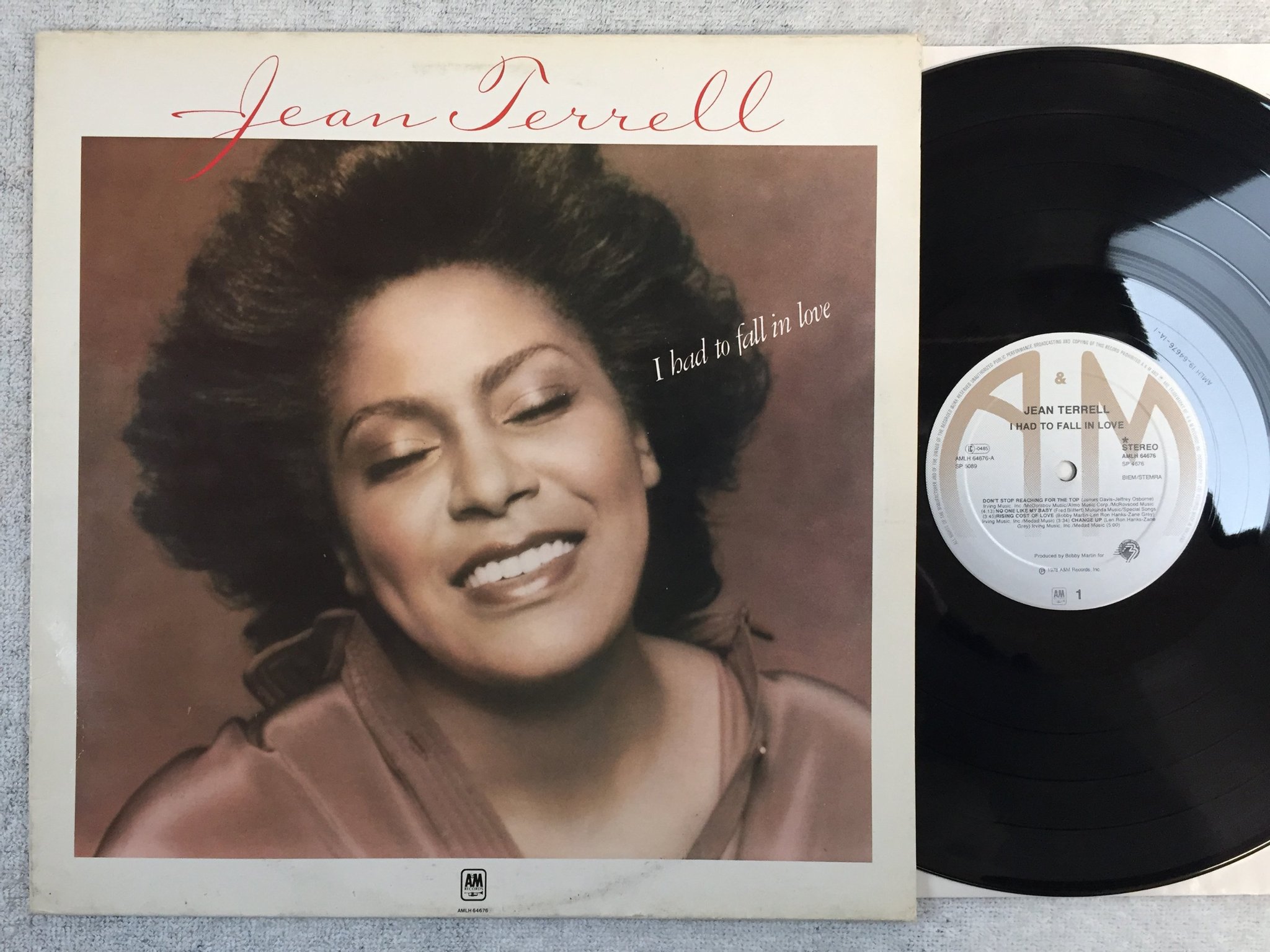 Omslagsbild för skivan JEAN TERRELL I had to fall in love LP -78 Hol A&M AMLH-64676