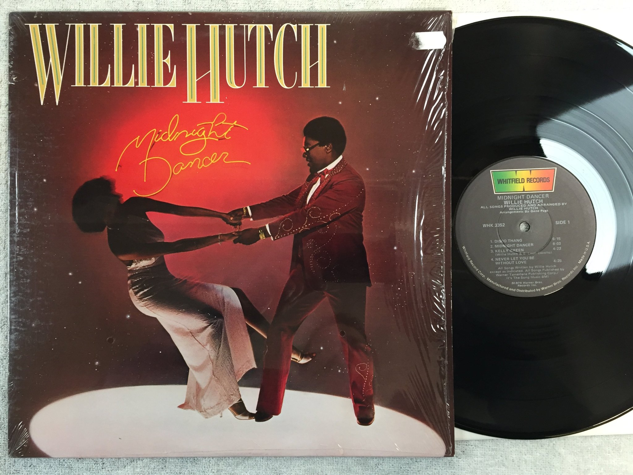 Omslagsbild för skivan WILLIE HUTCH midnight dancer LP -79 US WHITFIELD WHK 3352
