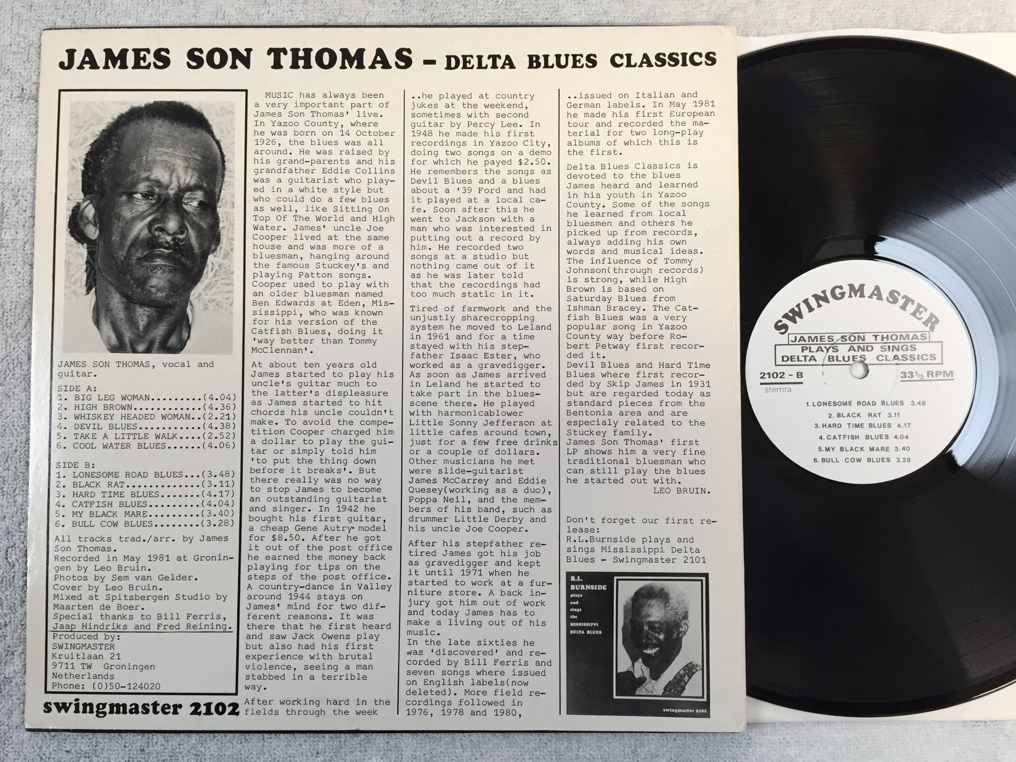 Omslagsbild för skivan JAMES SON THOMAS Plays And Sings... LP -81 SWINGMASTER 2102 rare!!!