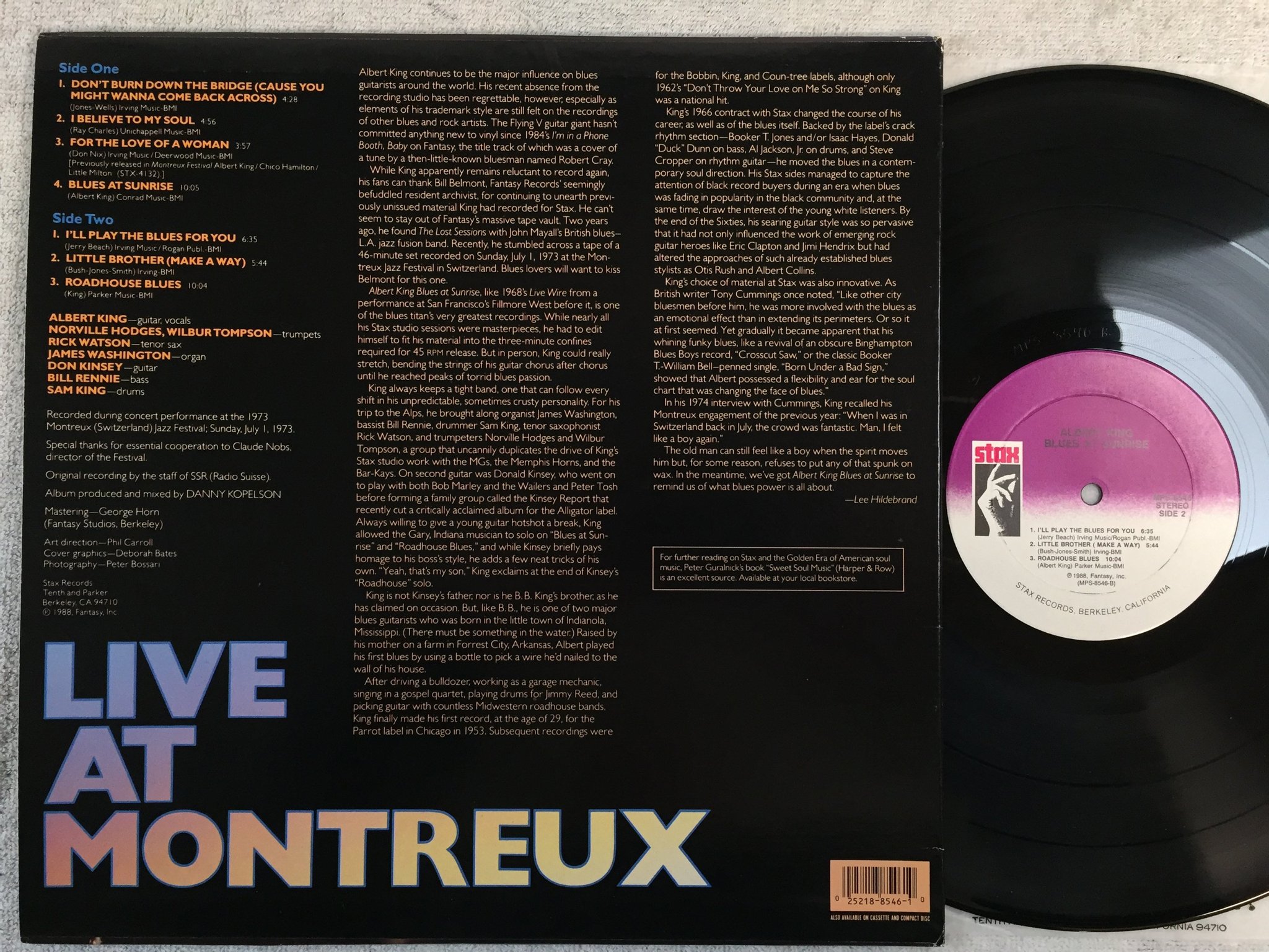 Omslagsbild för skivan ALBERT KING blues at sunrise LP -88 US STAX MPS 8546