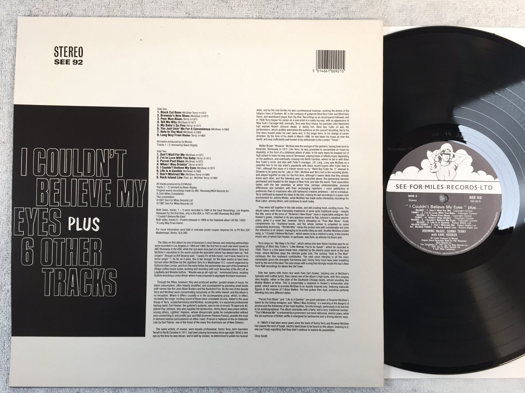 Omslagsbild för skivan BROWNIE McGEE I couldn't believe my eyes LP -87 UK SEE FOR MILES SEE 92