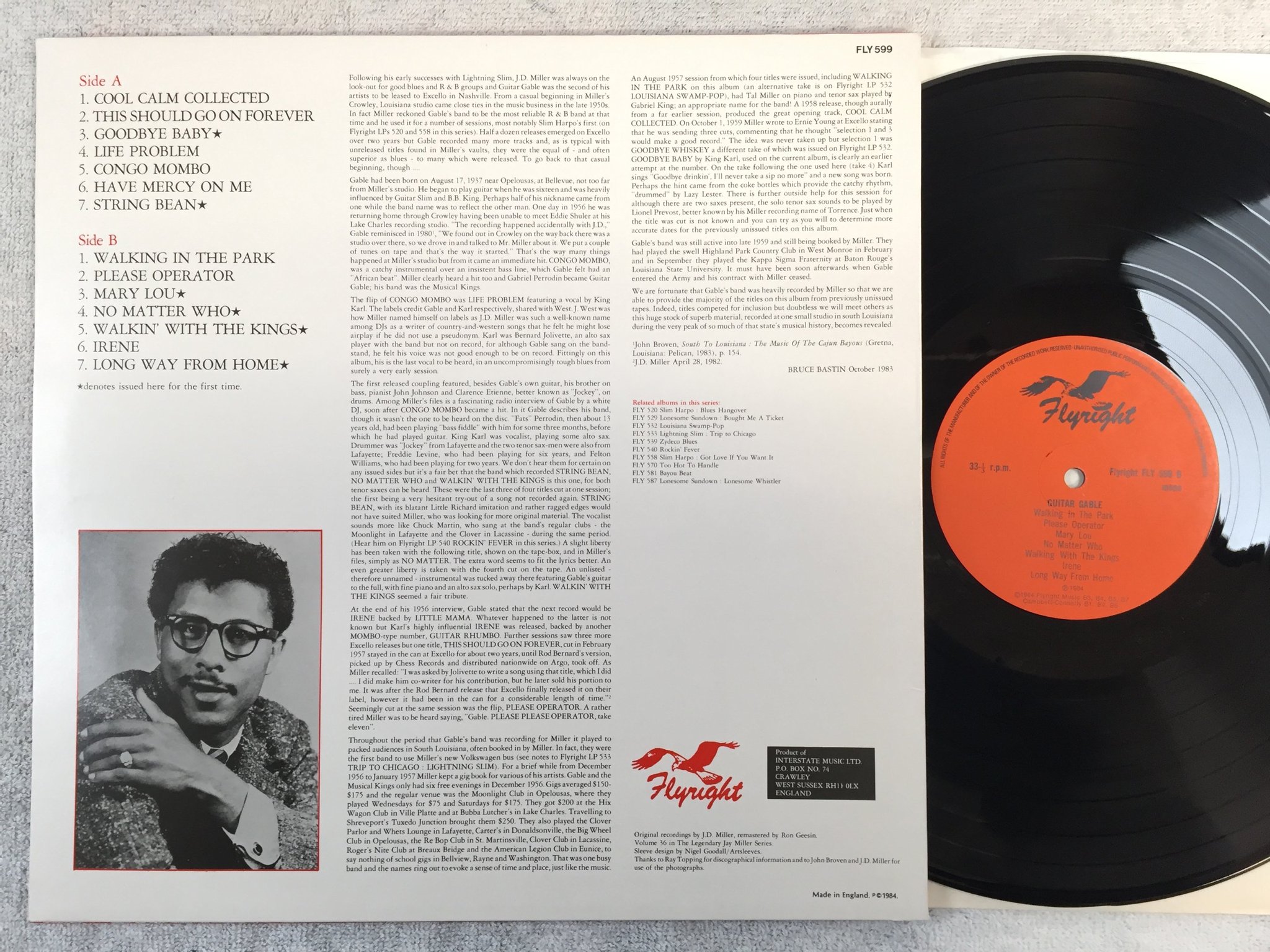 Omslagsbild för skivan GUITAR GABLE s/t LP -84 UK FLYRIGHT FLY 599