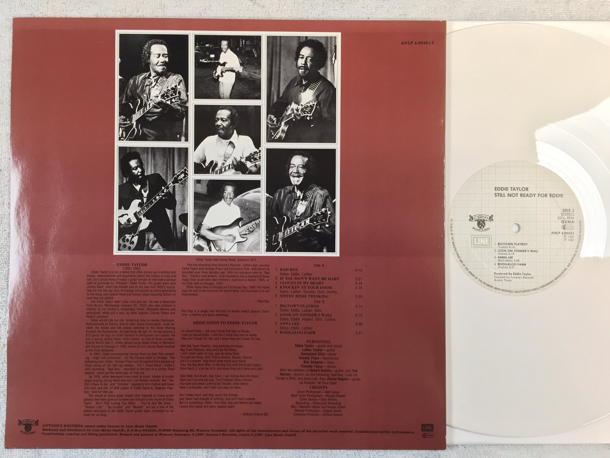 Omslagsbild för skivan EDDIE TAYLOR still not ready for Eddie LP -87 Ger ANLP 400452