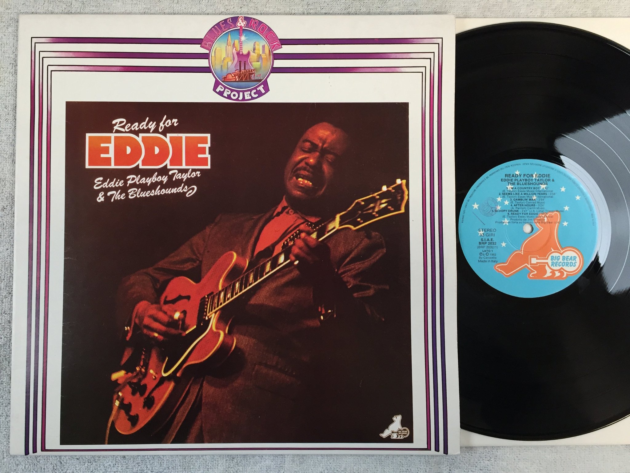 Omslagsbild för skivan EDDIE PLAYBOY TAYLOR & THE BLUESHOUNDS ready for Eddie LP -82 BRP 2032