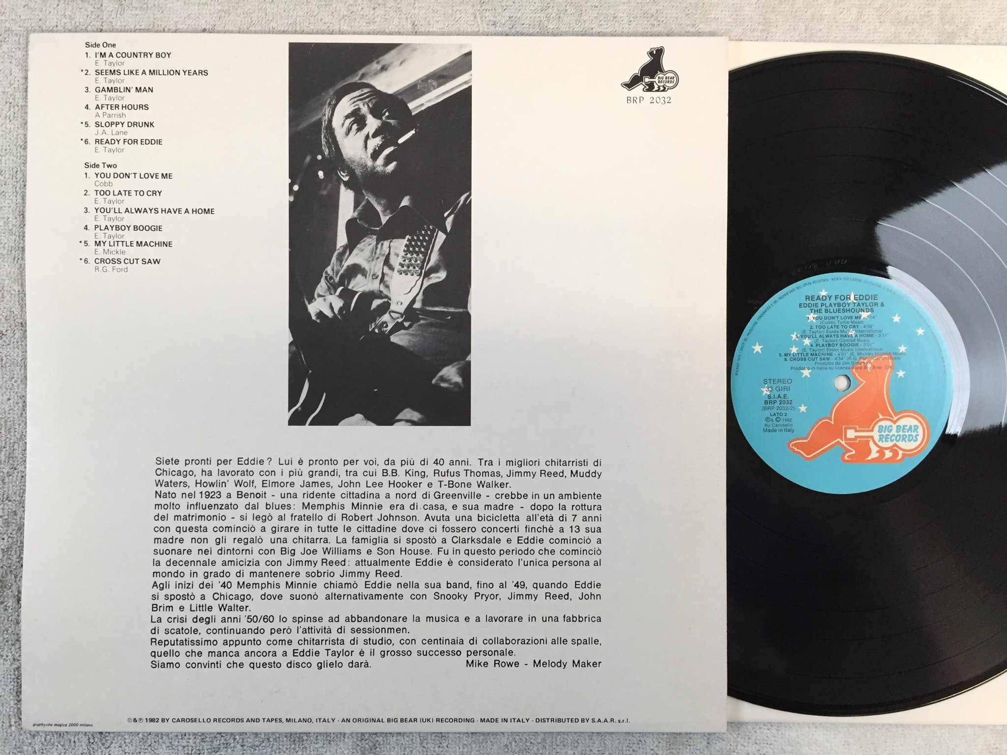 Omslagsbild för skivan EDDIE PLAYBOY TAYLOR & THE BLUESHOUNDS ready for Eddie LP -82 BRP 2032