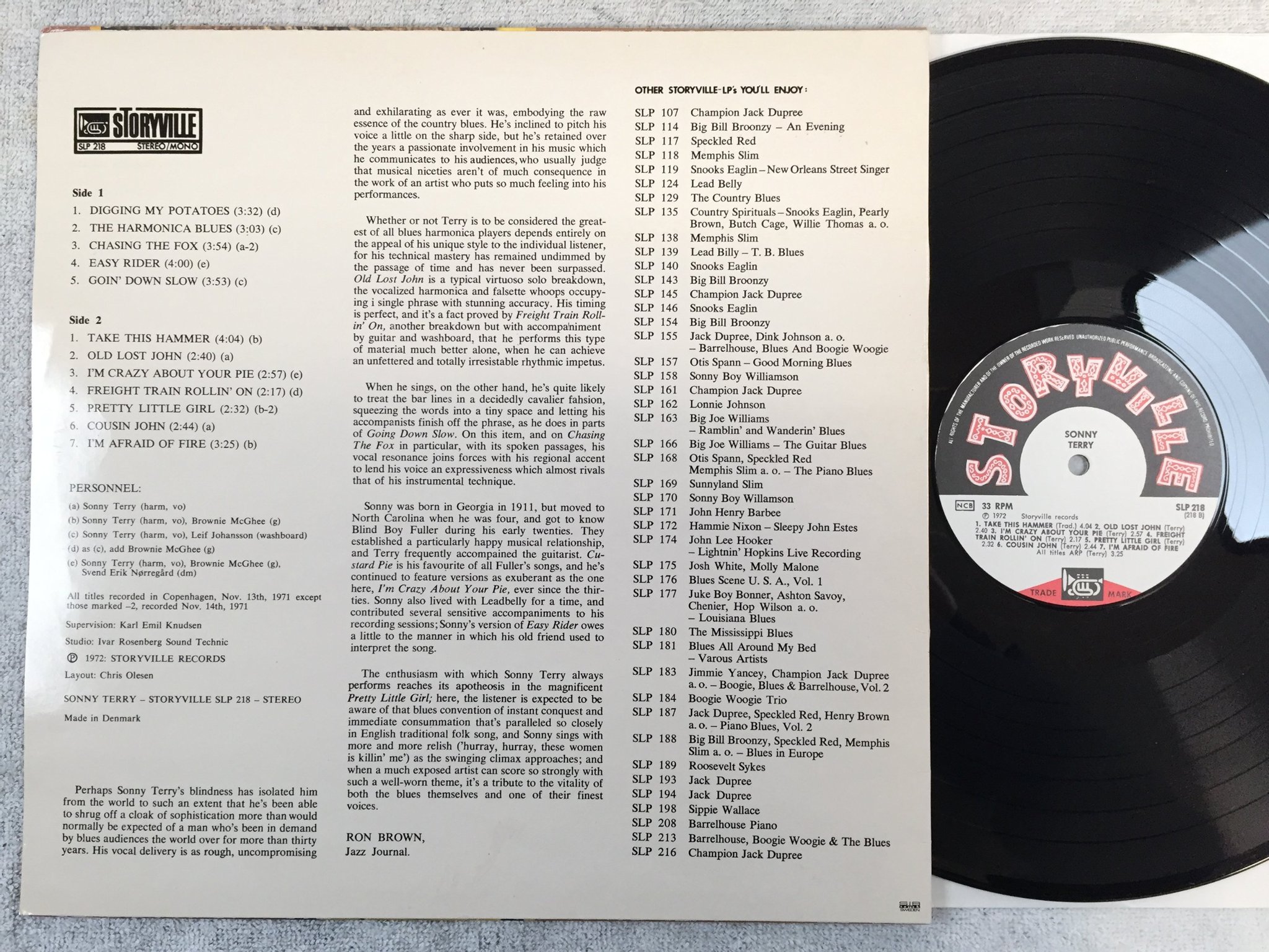 Omslagsbild för skivan SONNY TERRY wizard of the harmonica LP ncb STORYVILLE SLP 218