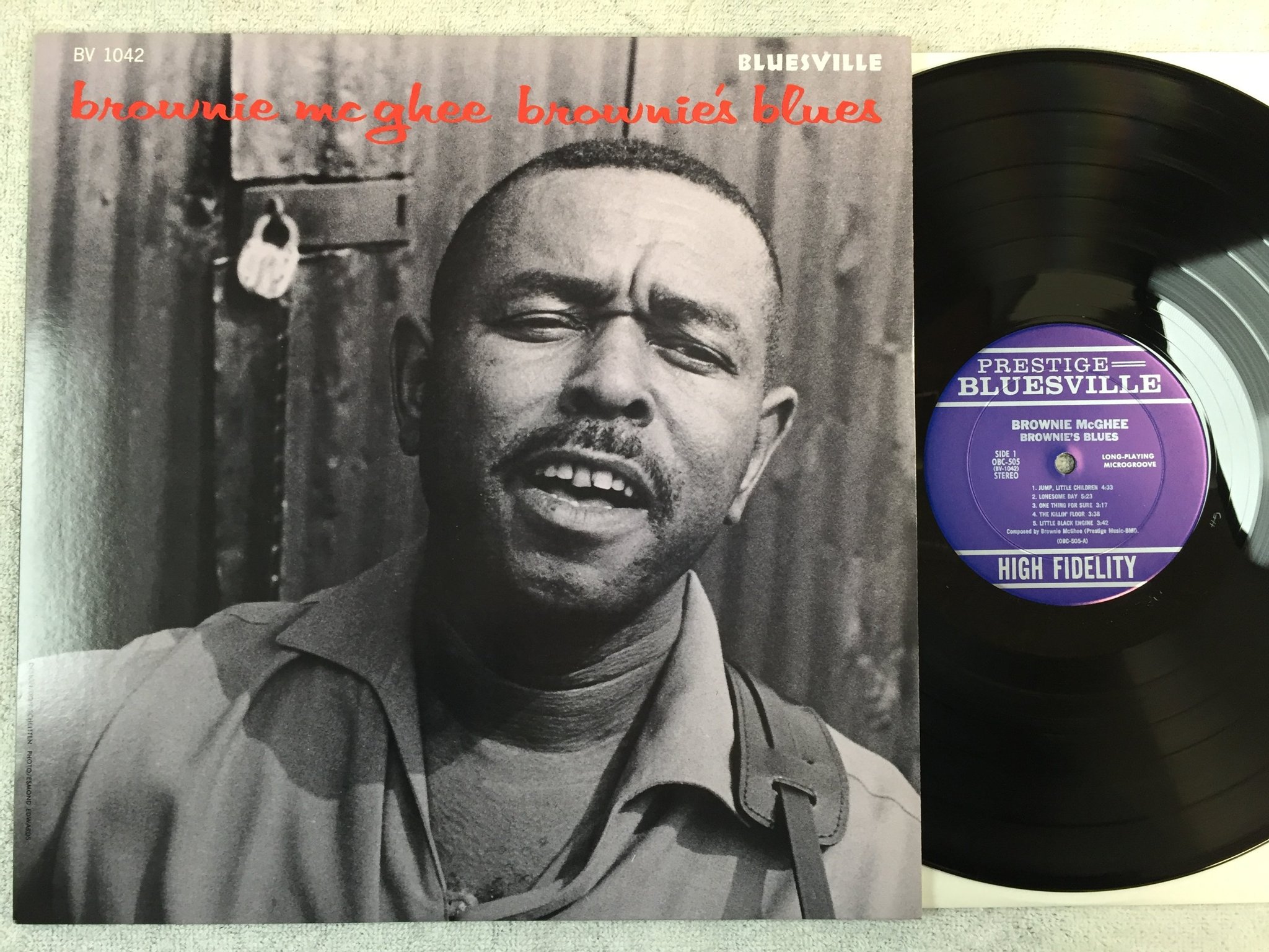 Omslagsbild för skivan BROWNIE McGHEE Brownie's blues LP US PRESTIGE BLUESVILLE OBC-505