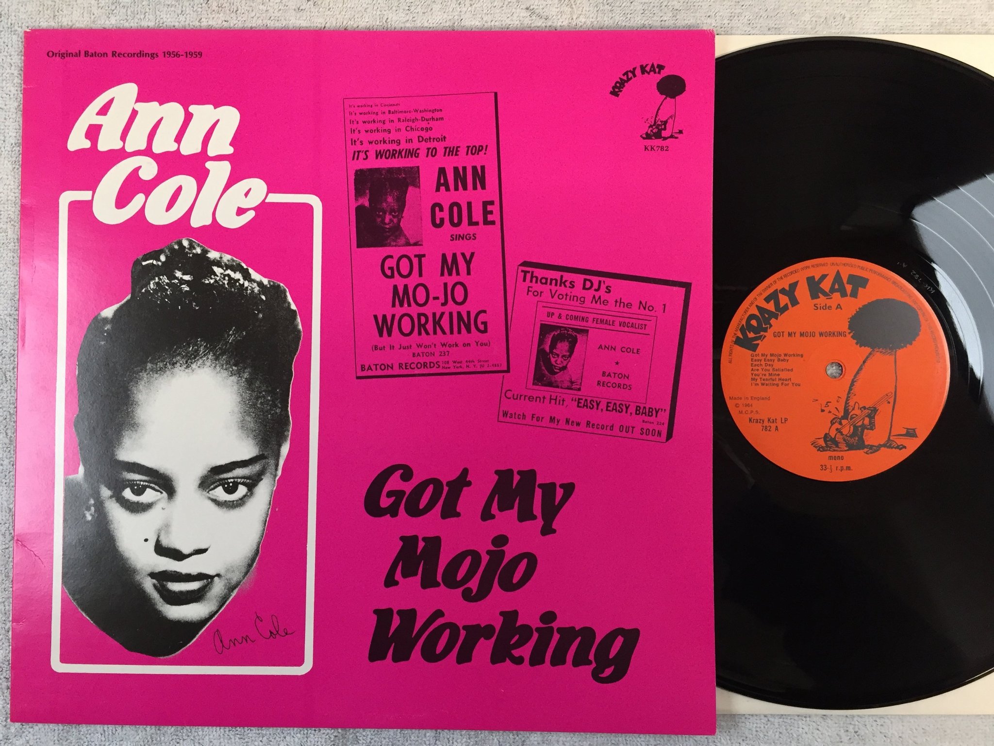 Omslagsbild för skivan ANA COLE got my dojo working LP -84 UK KRAZY KAT 782