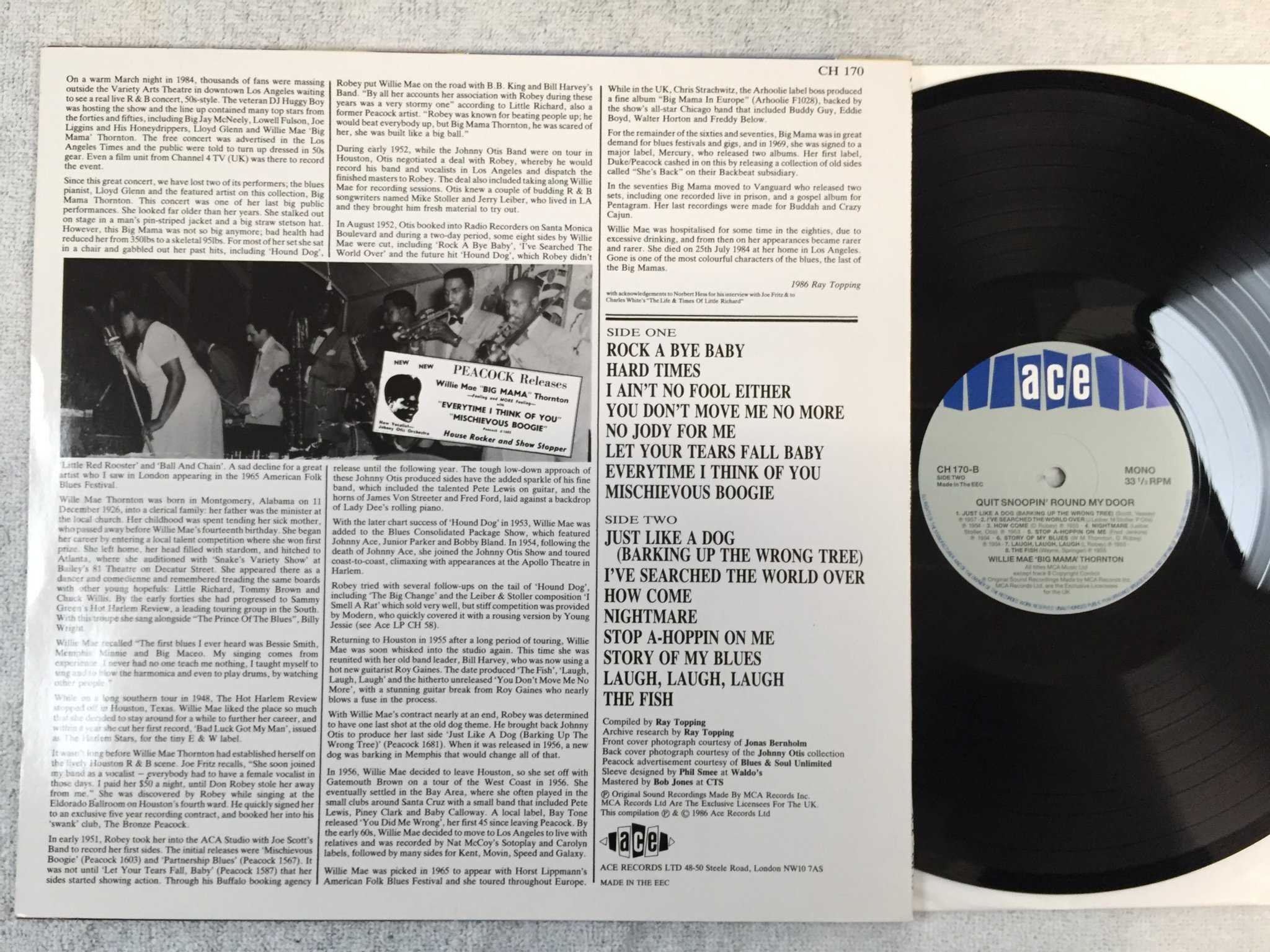 Omslagsbild för skivan WILLIE MAE THORNTON quit snoopin round my door LP ACE CH-170