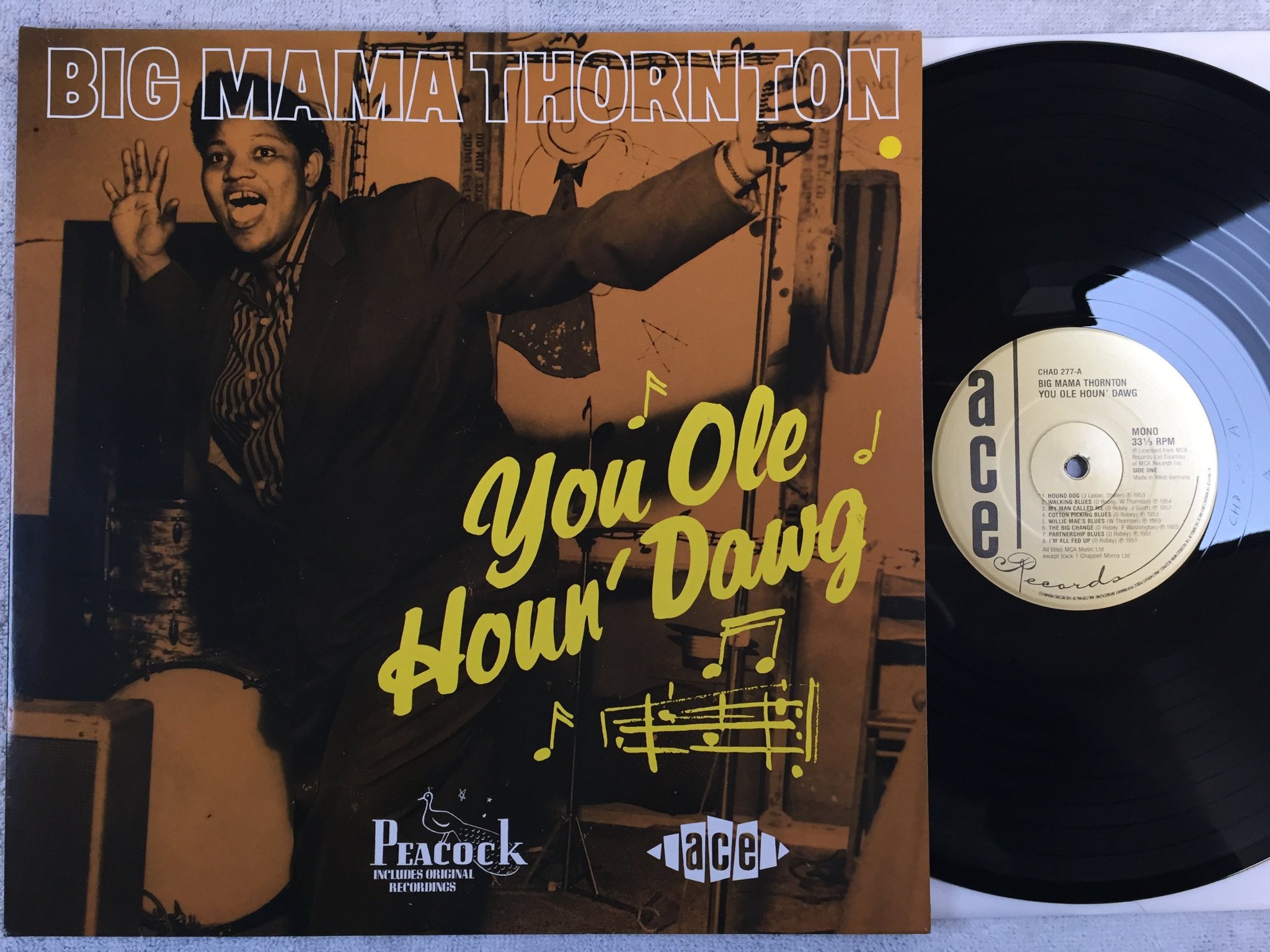 Omslagsbild för skivan BIG MAMA THORNTON you ole houn dawg LP Ger ACE CHAD 277