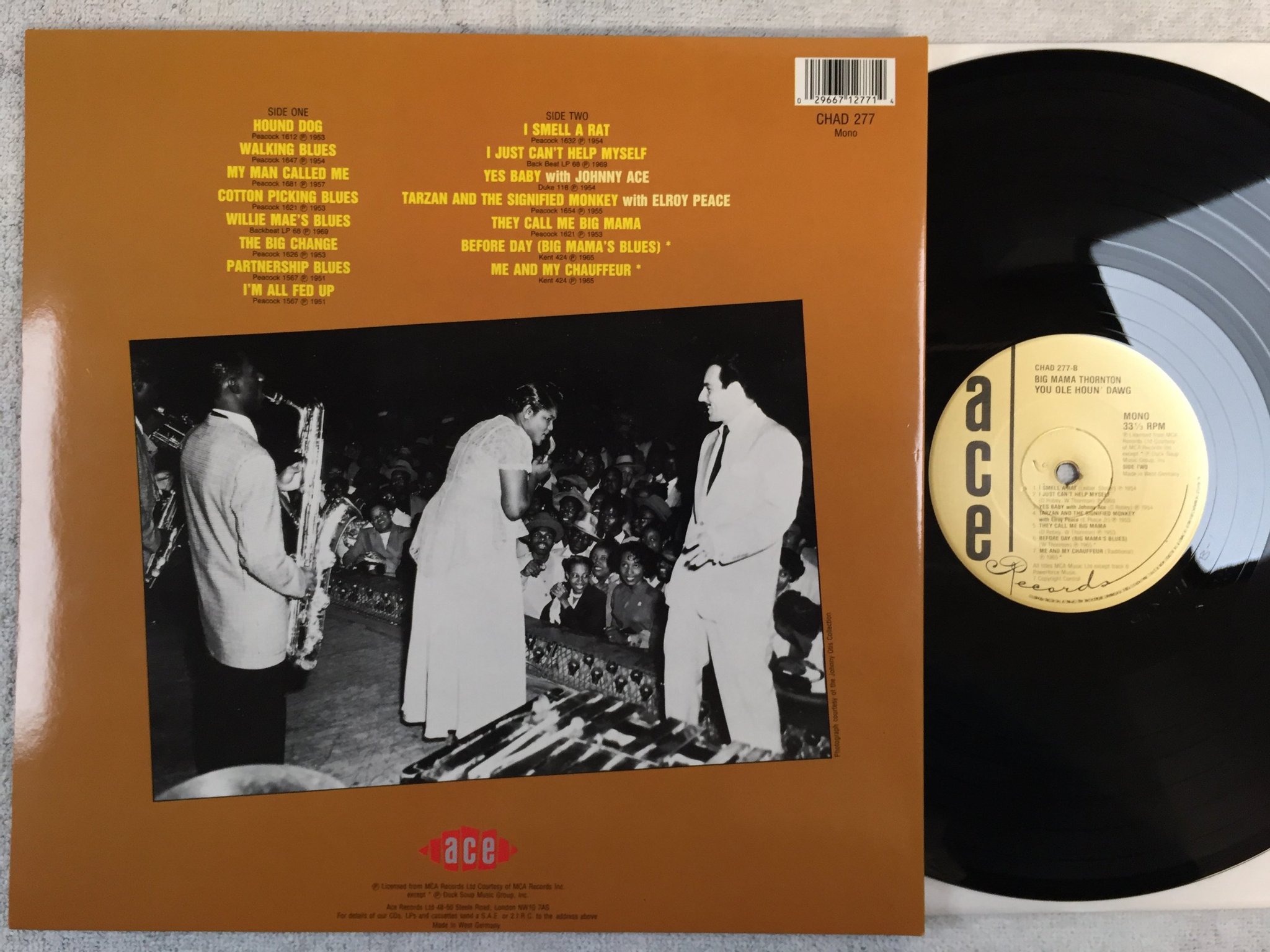 Omslagsbild för skivan BIG MAMA THORNTON you ole houn dawg LP Ger ACE CHAD 277