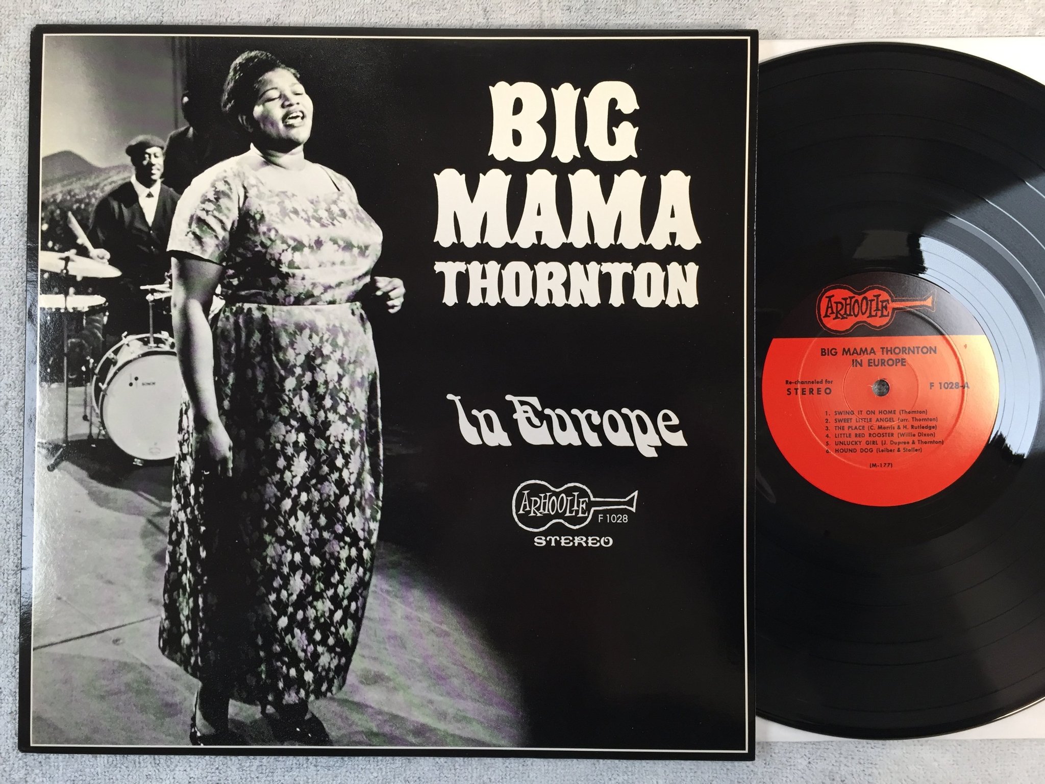 Omslagsbild för skivan BIG MAMA THORNTON in Europe LP re ARHOOLIE F 1028