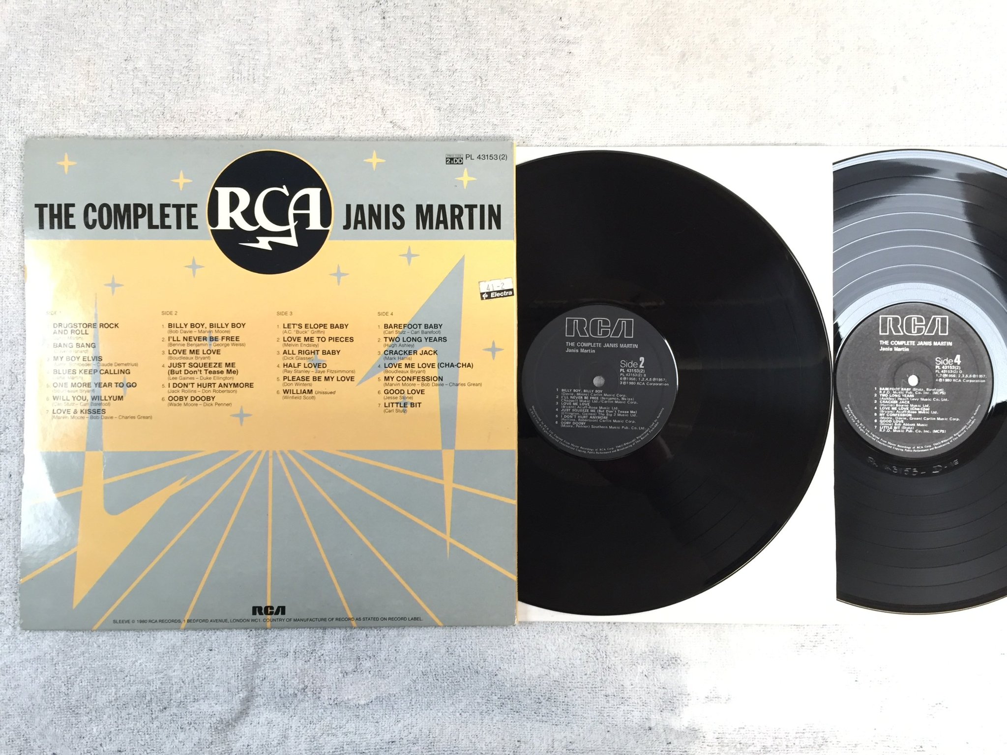 Omslagsbild för skivan JANIS MARTIN the complete 2xLP .80 UK RCA PL 43153